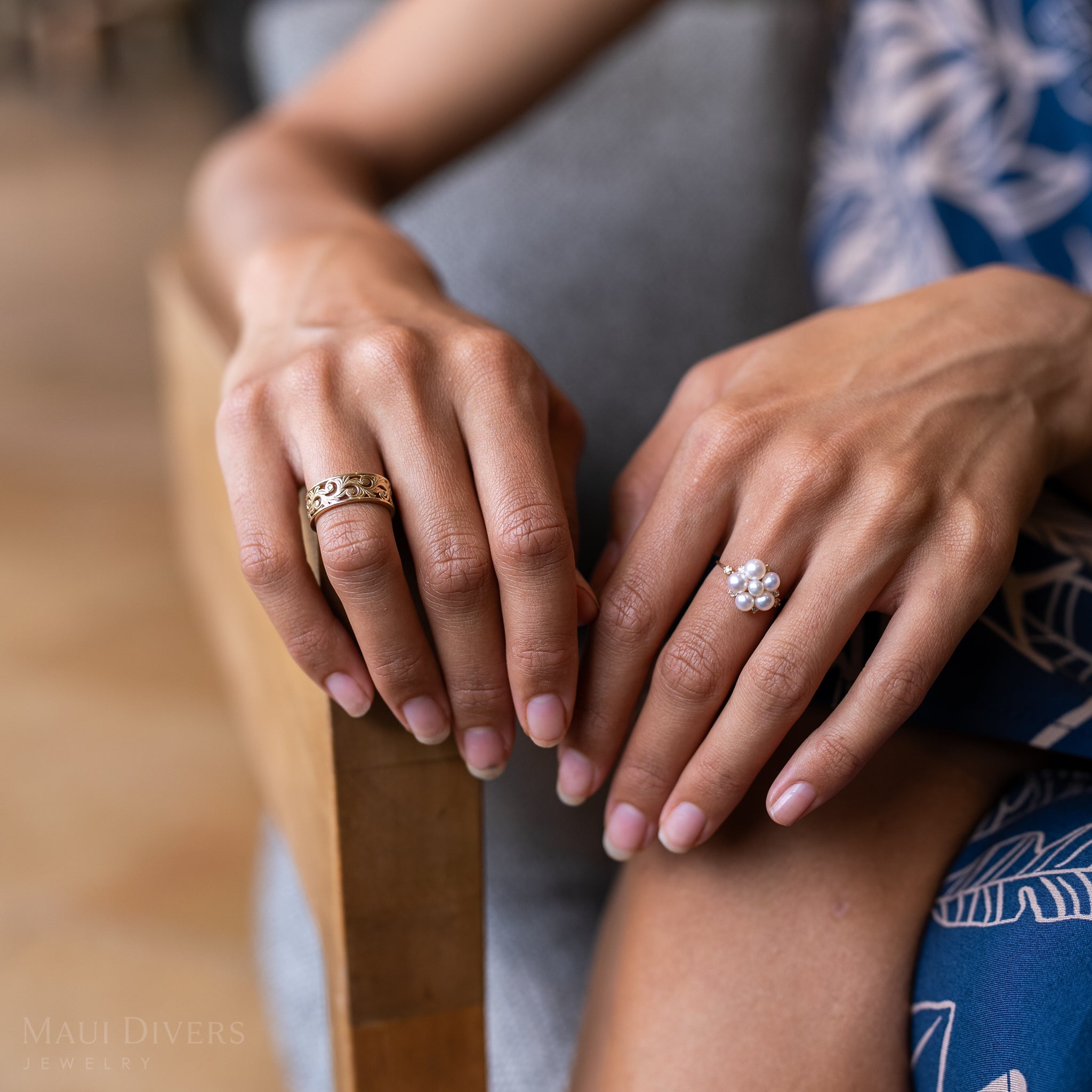 リビング・ヘアルーム・リング ダイヤモンド・ゴールド - 8mm