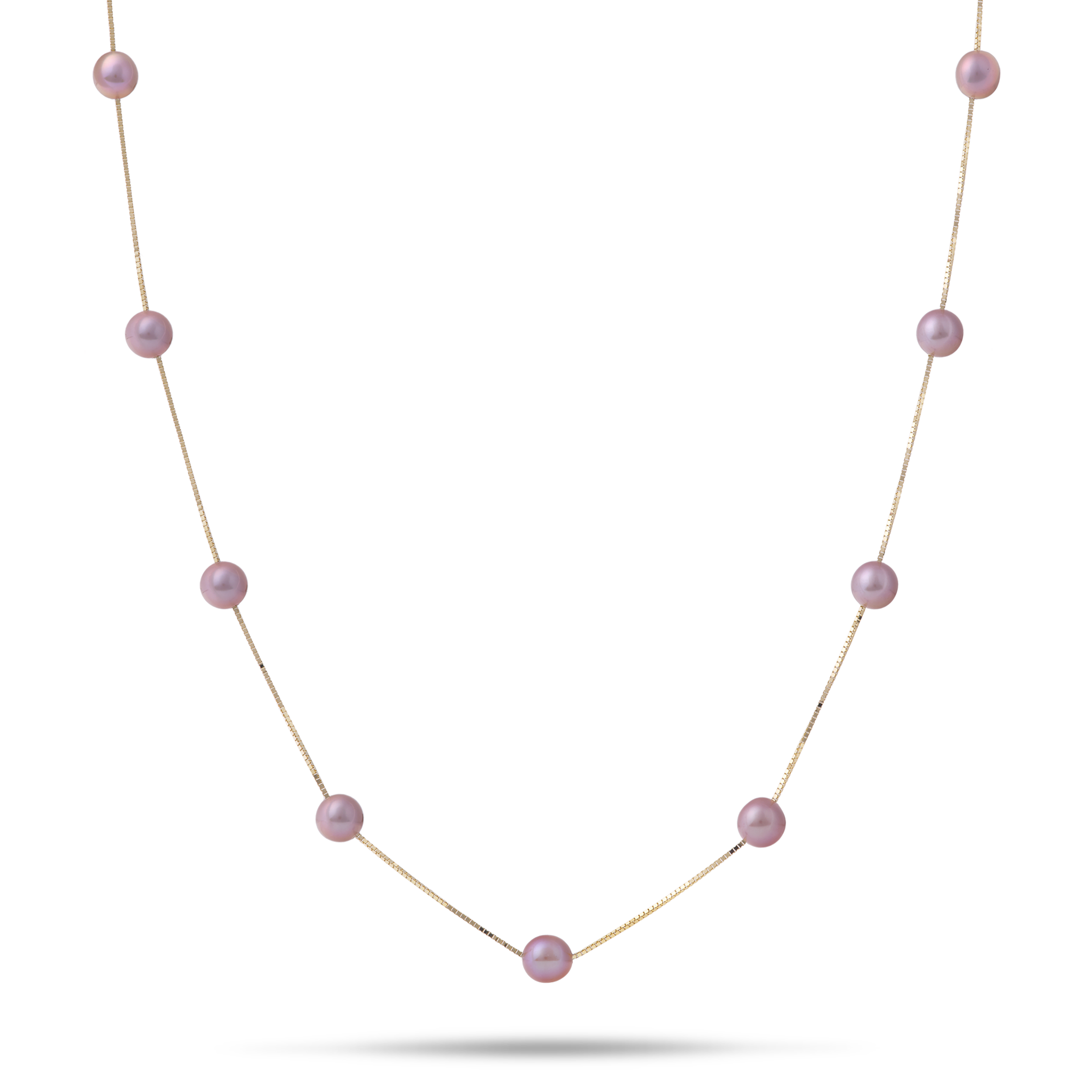 18インチ 淡水パールネックレス ゴールド 5-6mm