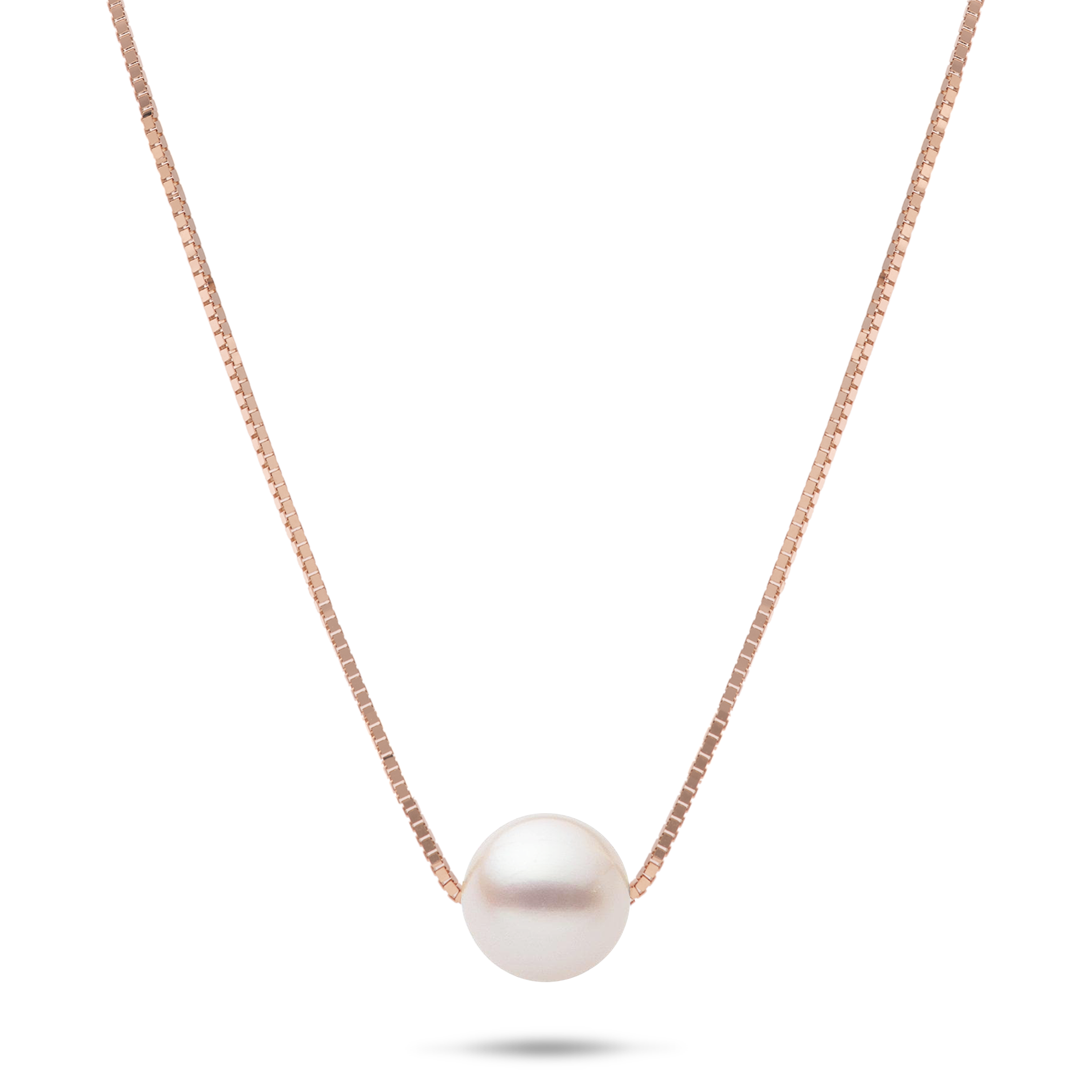 ローズゴールド 16-18インチ アコヤ真珠 8mm ネックレス