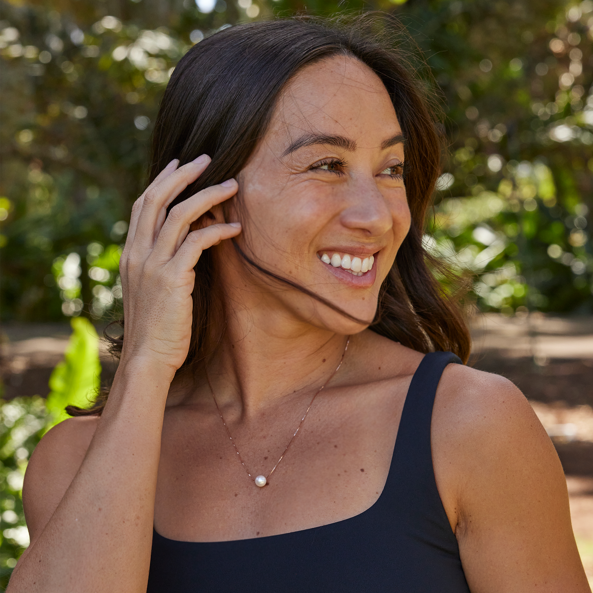 ローズゴールド 16-18インチ アコヤ真珠 8mm ネックレス