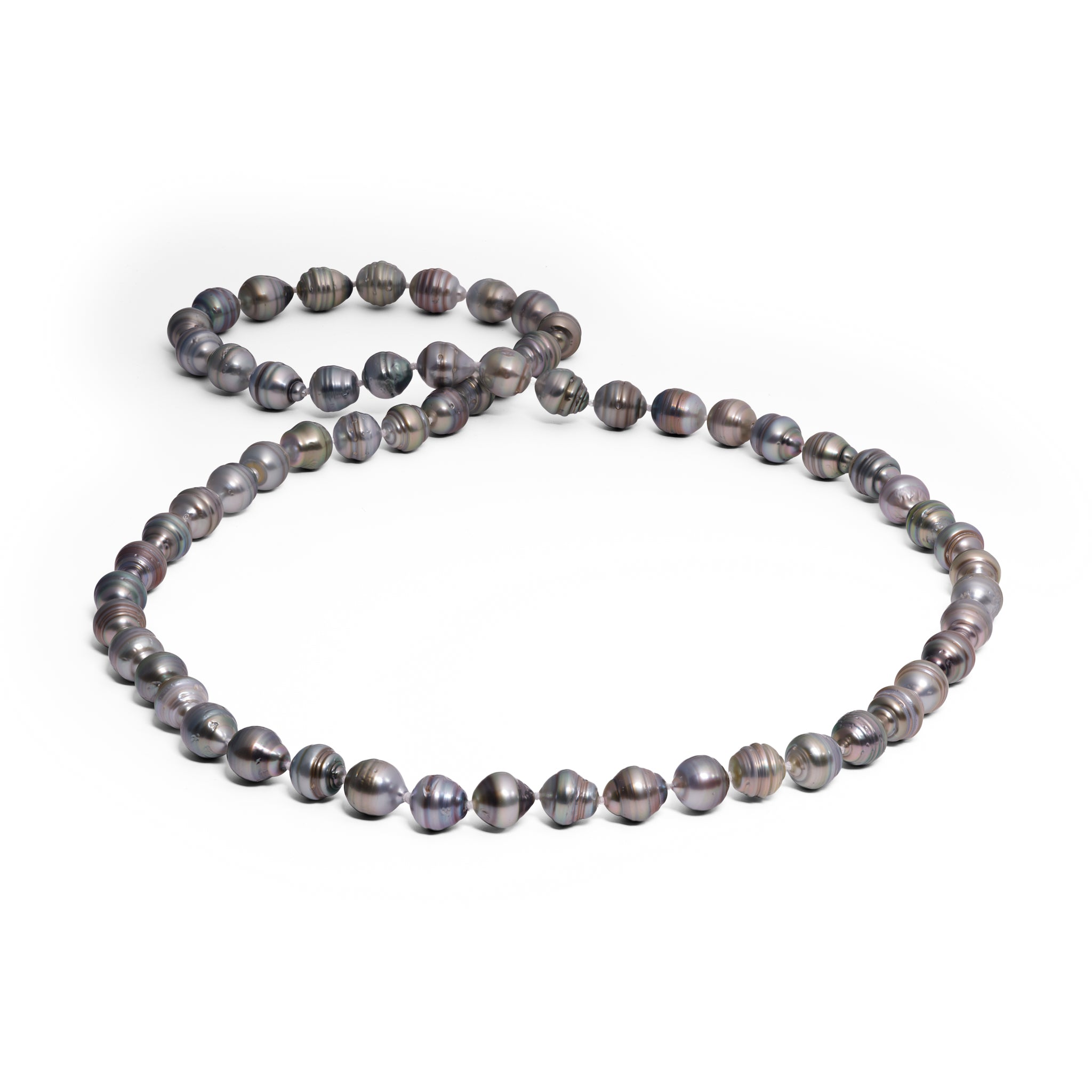 30.5" Circle Tahitian Black Pearl Strand - 10-12mm