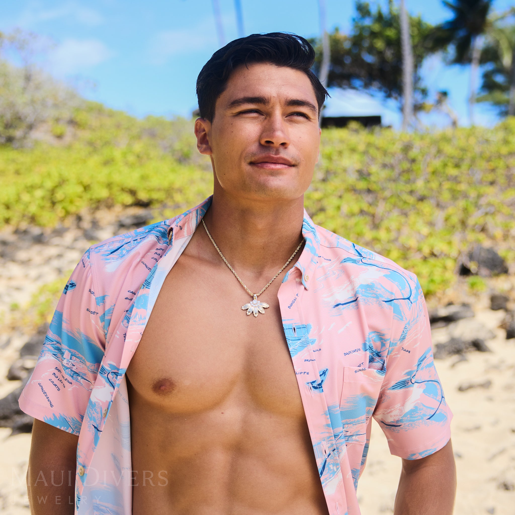 マウンテン・ナウパカ・ペンダント ゴールド ラボ ダイヤモンド - 40mm