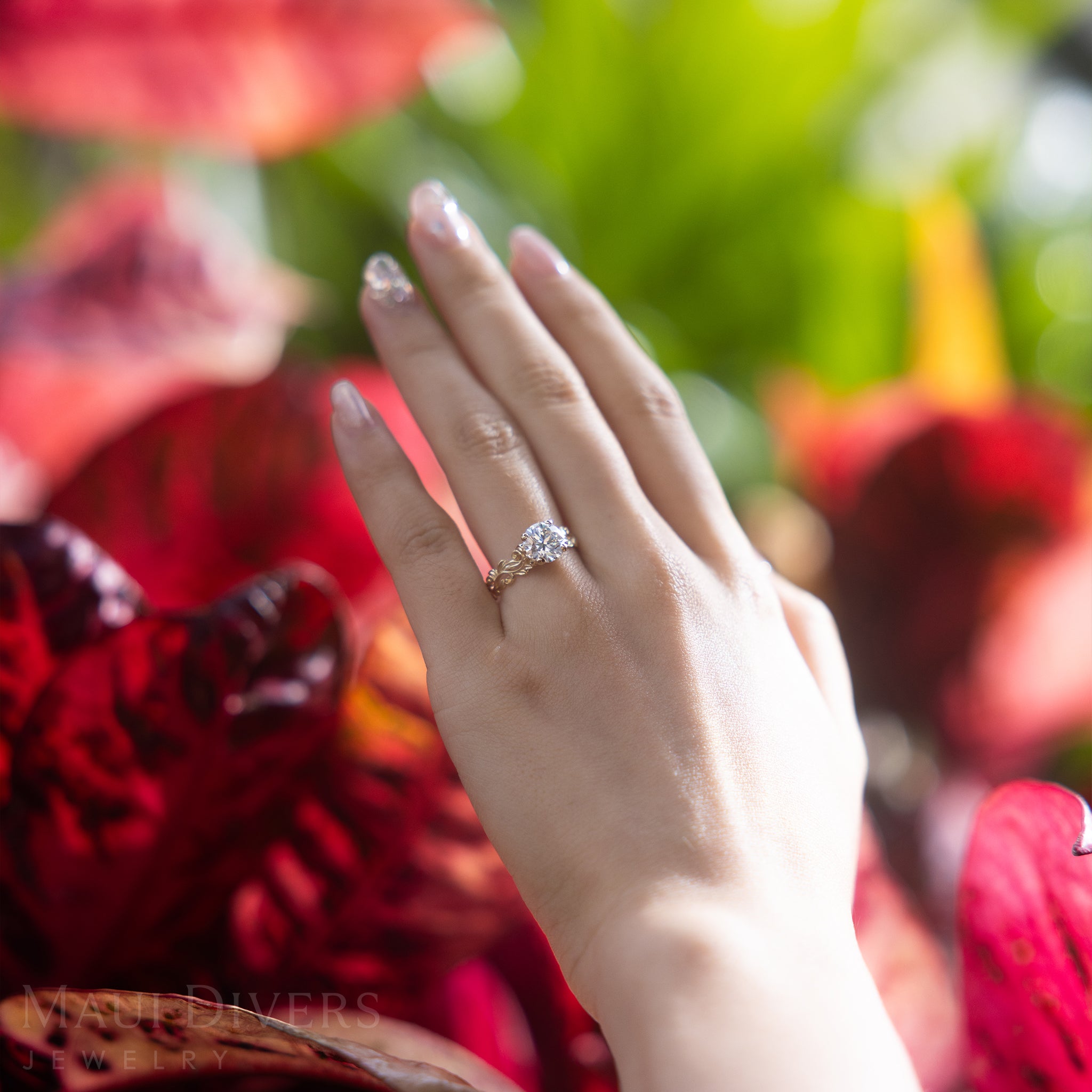 Living Heirloom Solitaire Lab Grown Diamond Engagement Ring in Gold