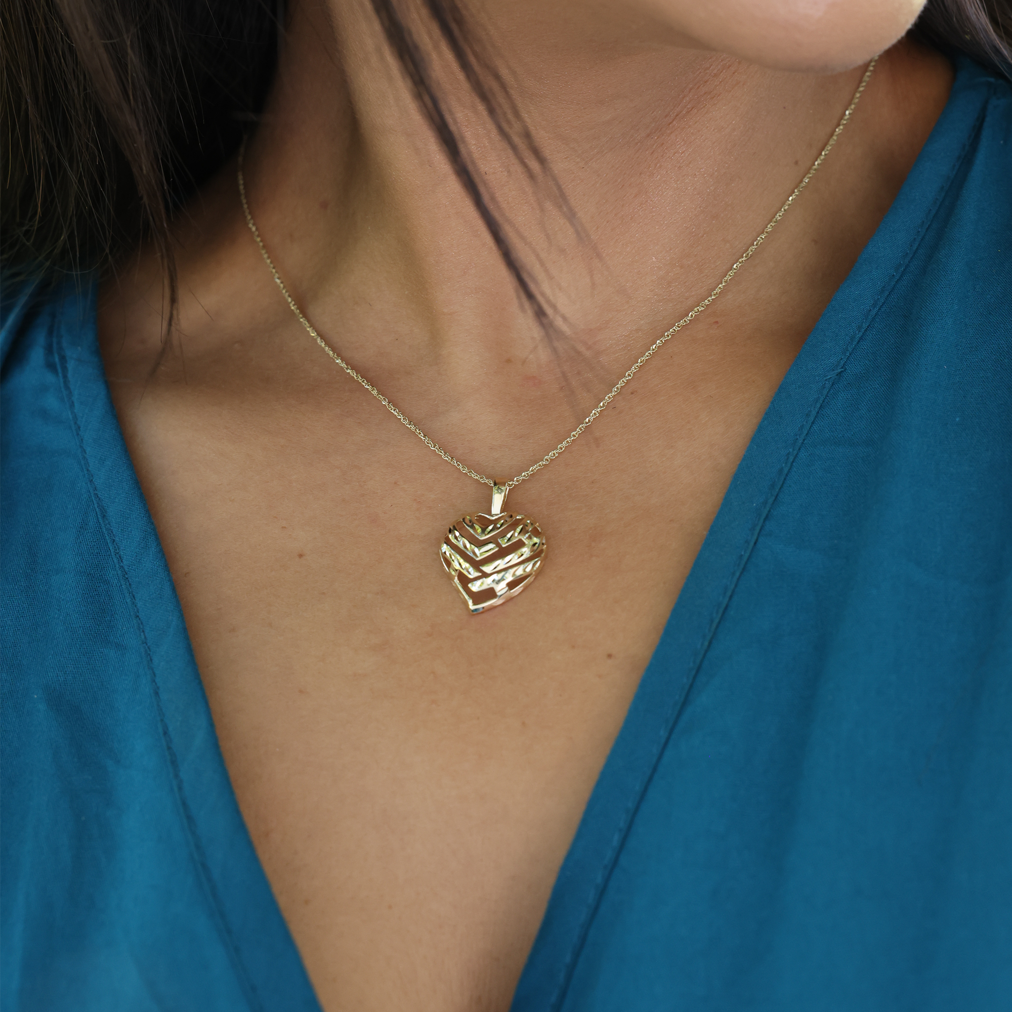 アロハ・ハート・ペンダント 18mm ゴールド