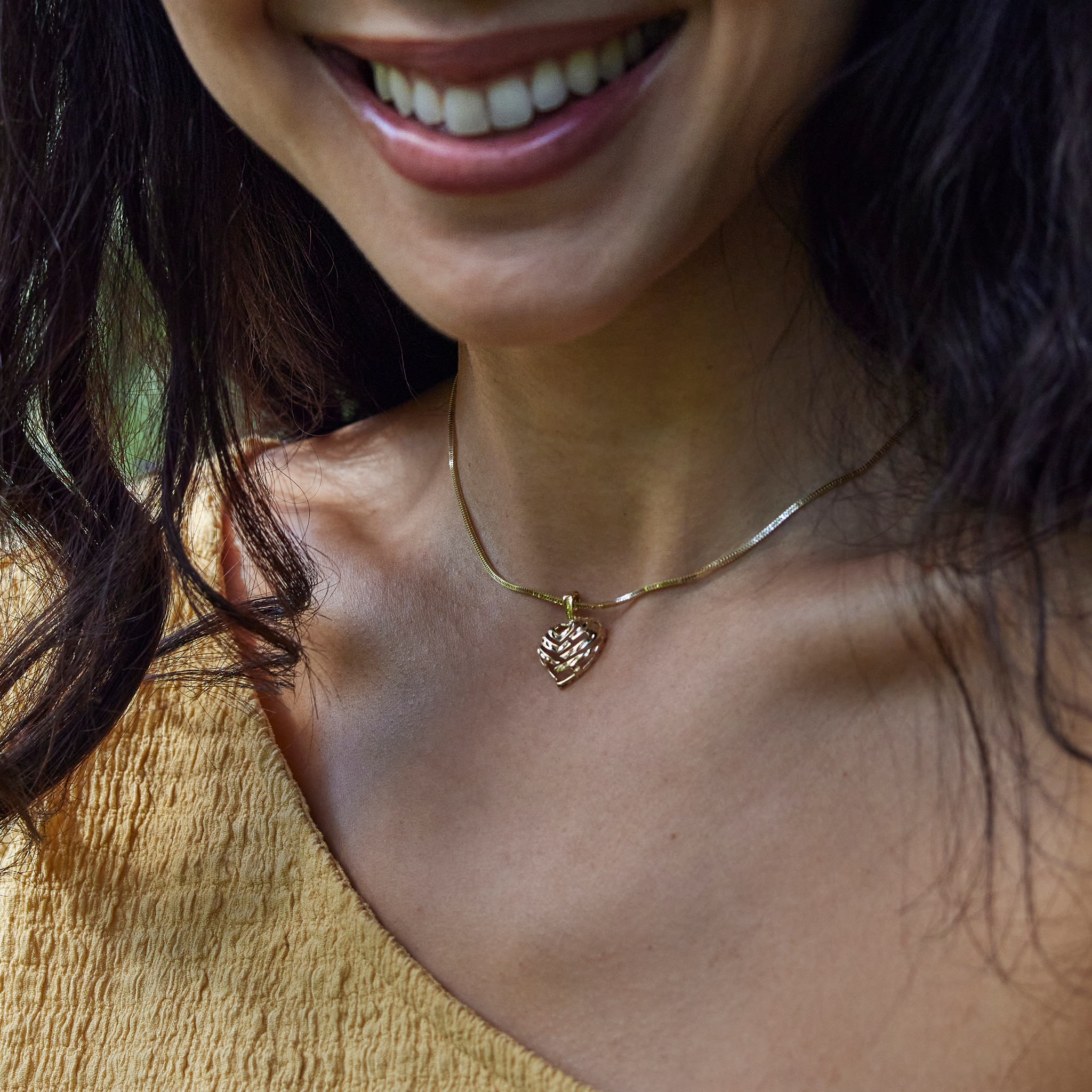 アロハ・ハート・ペンダント 15mm ゴールド