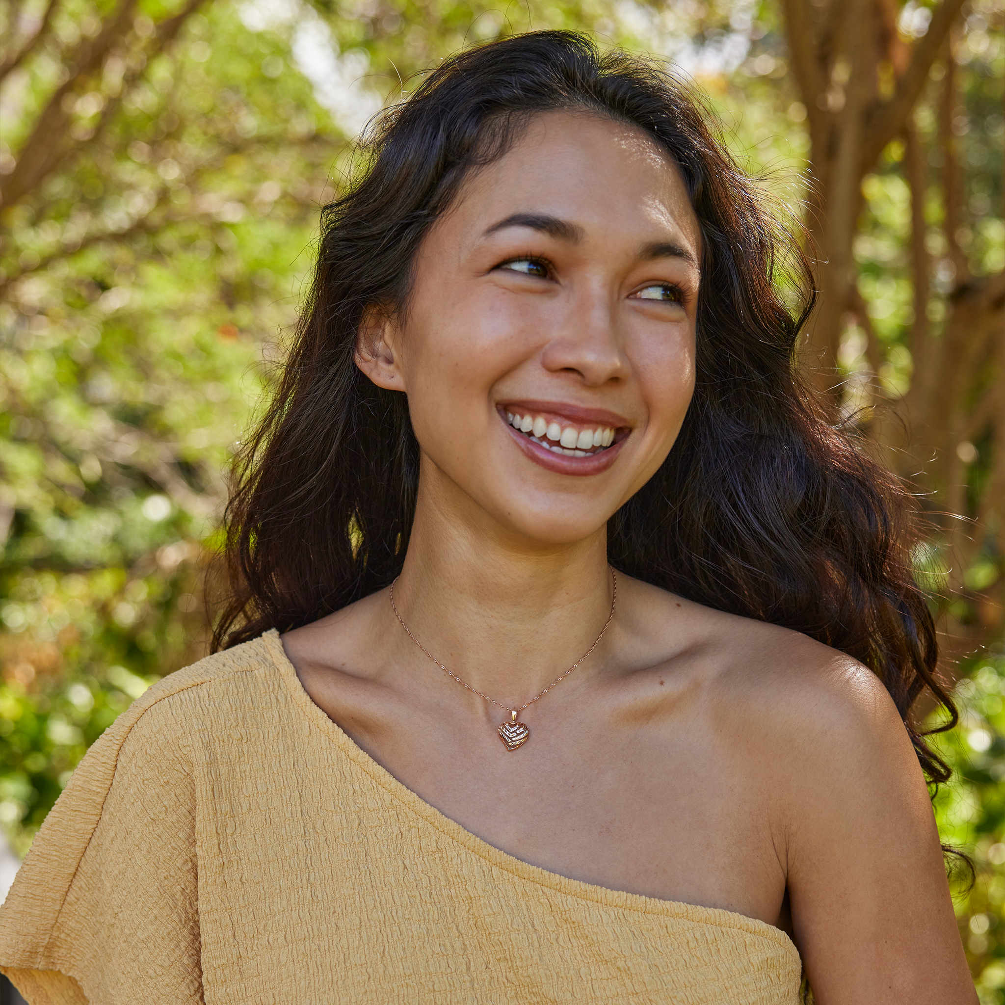 アロハ・ハート・ペンダント 15mm ローズゴールド