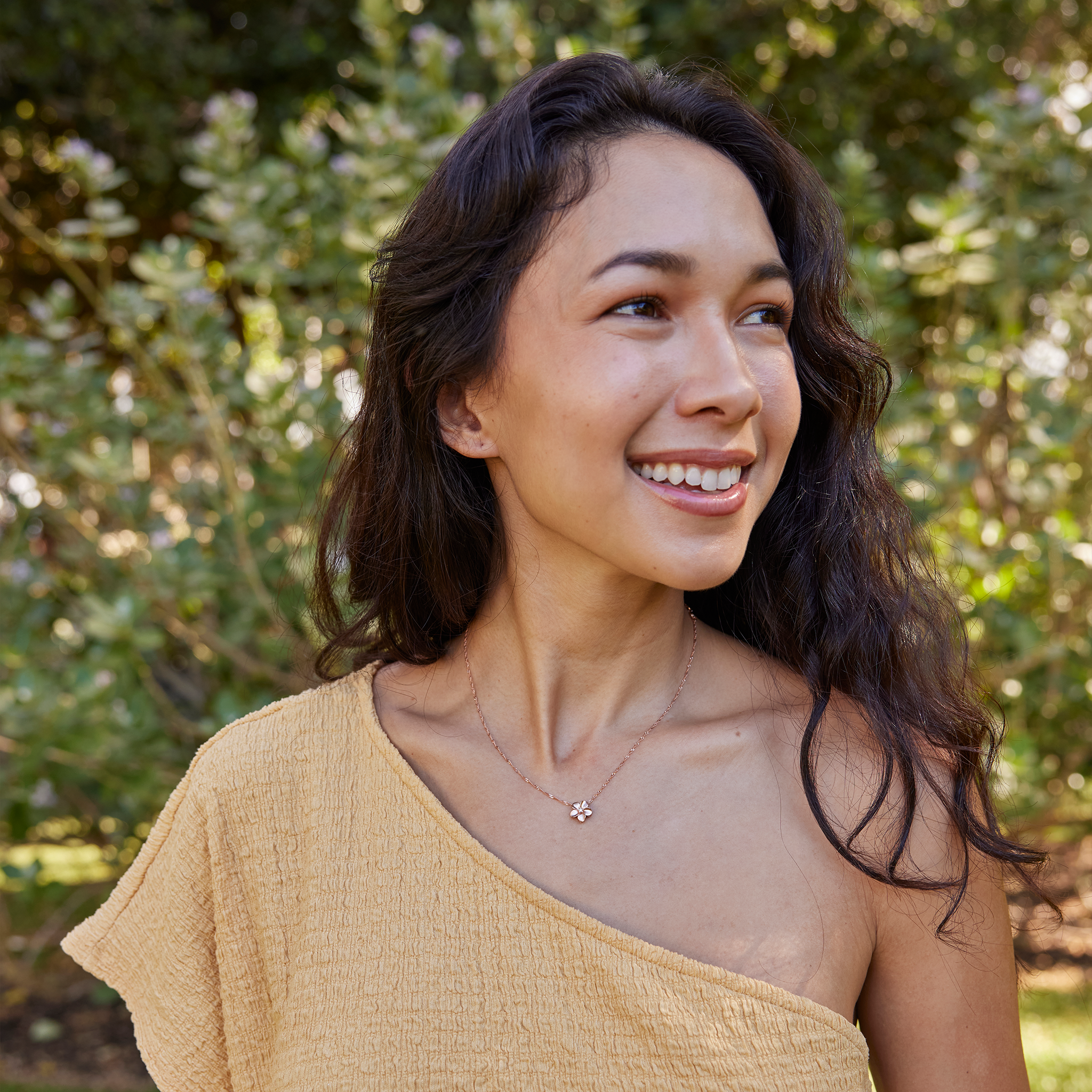 プルメリア ペンダント ダイヤモンド ローズゴールド - 11mm