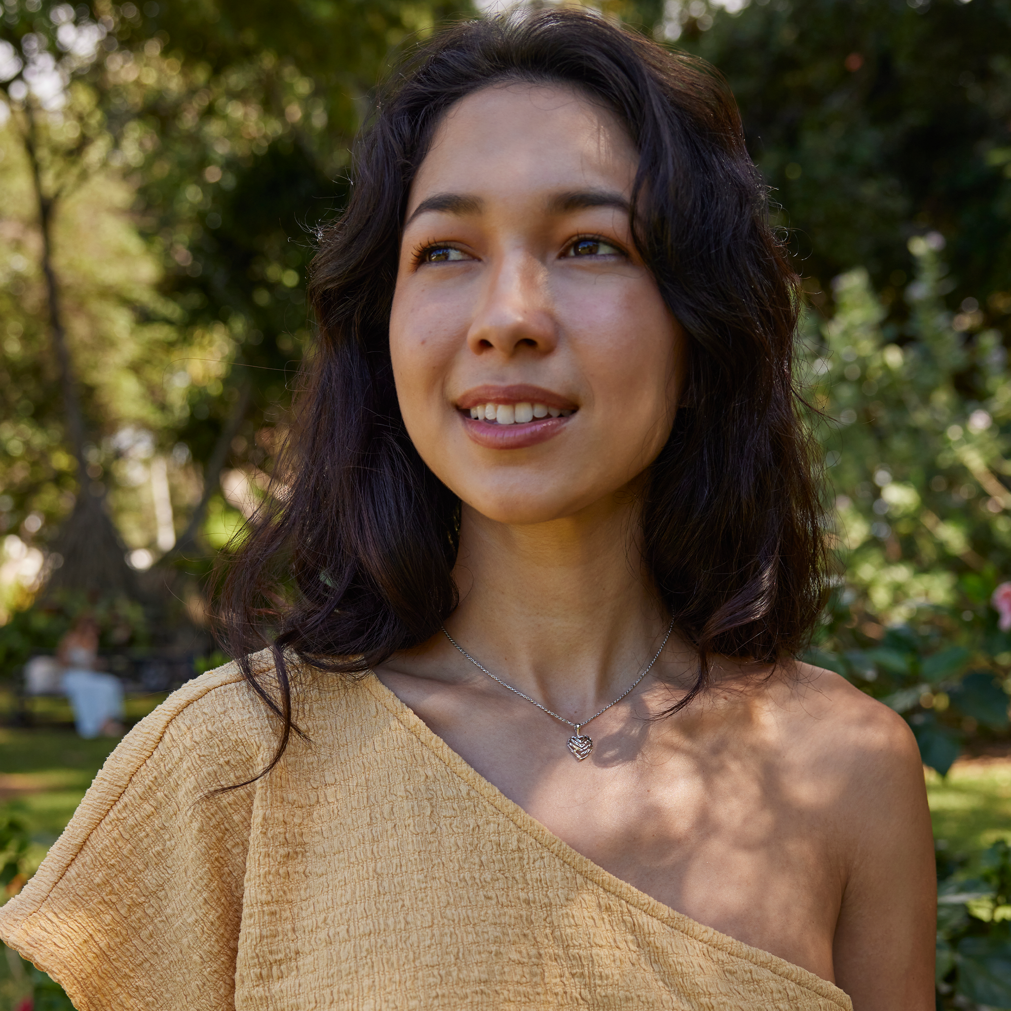 アロハ・ハート・ペンダント ホワイトゴールド - 12mm