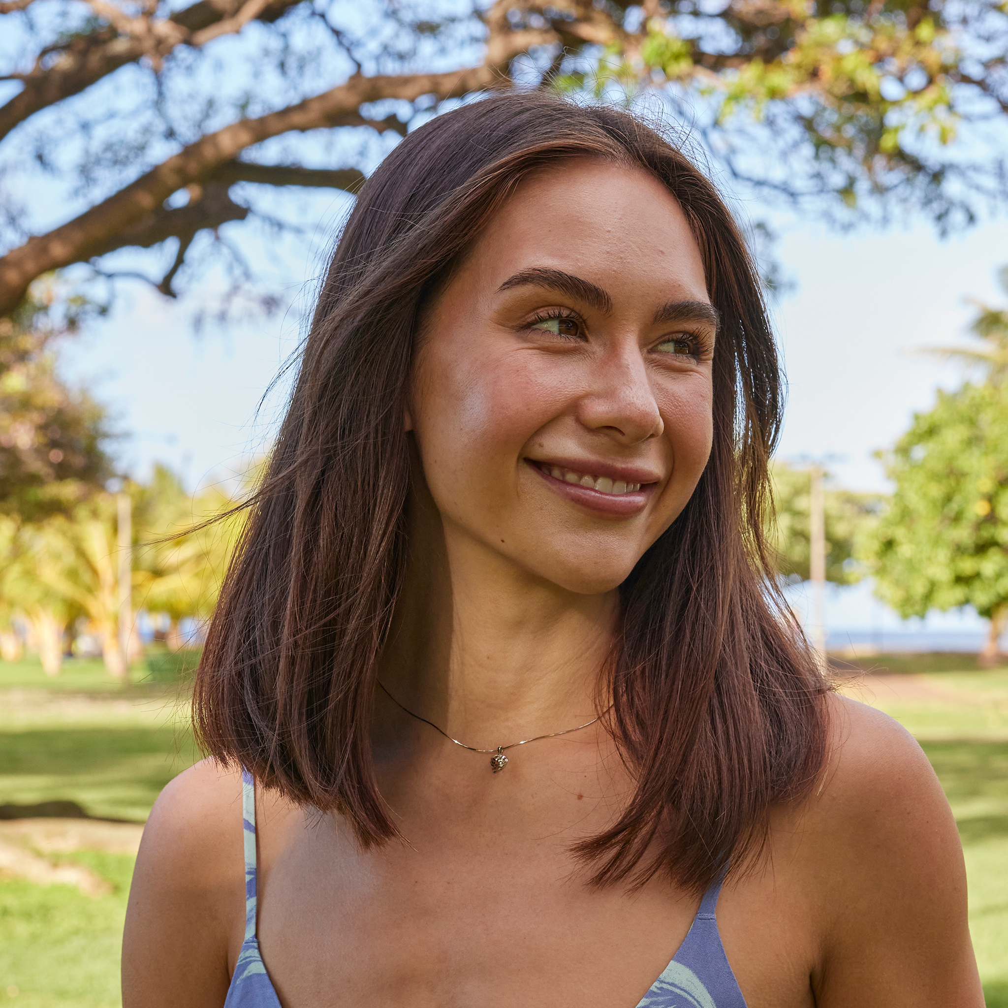 アロハ・ハート・ペンダント 9mm ホワイトゴールド