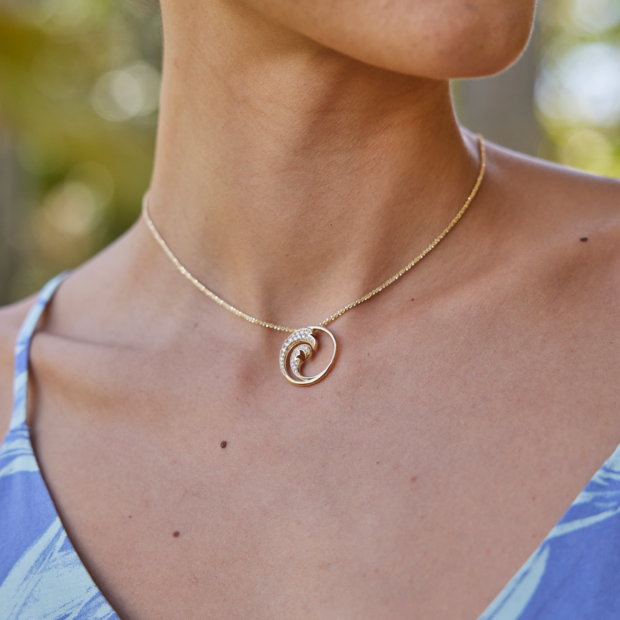 ナル ペンダント ダイヤモンド ゴールド - 22mm