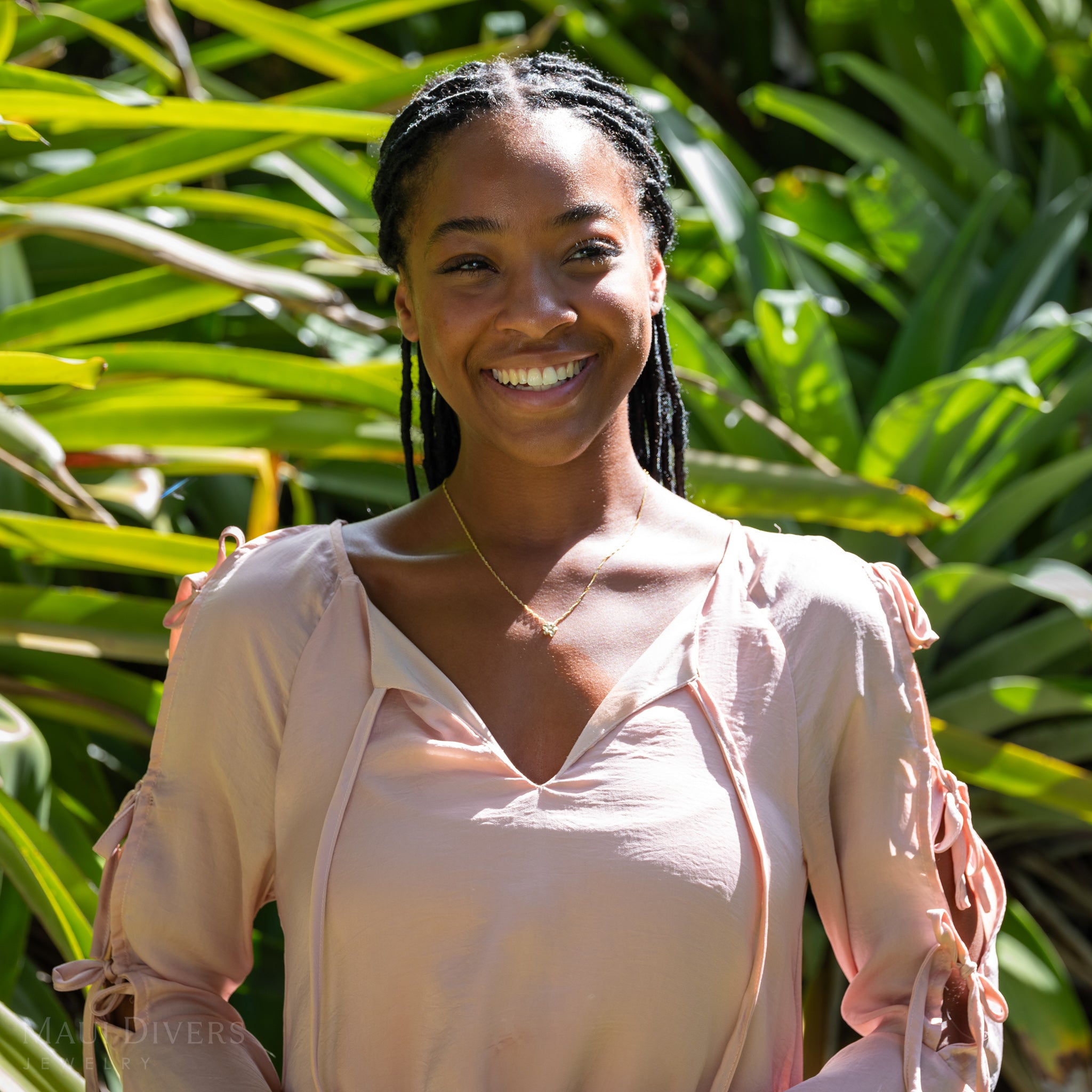 プルメリア ダイヤモンド ゴールド ペンダント - 9mm