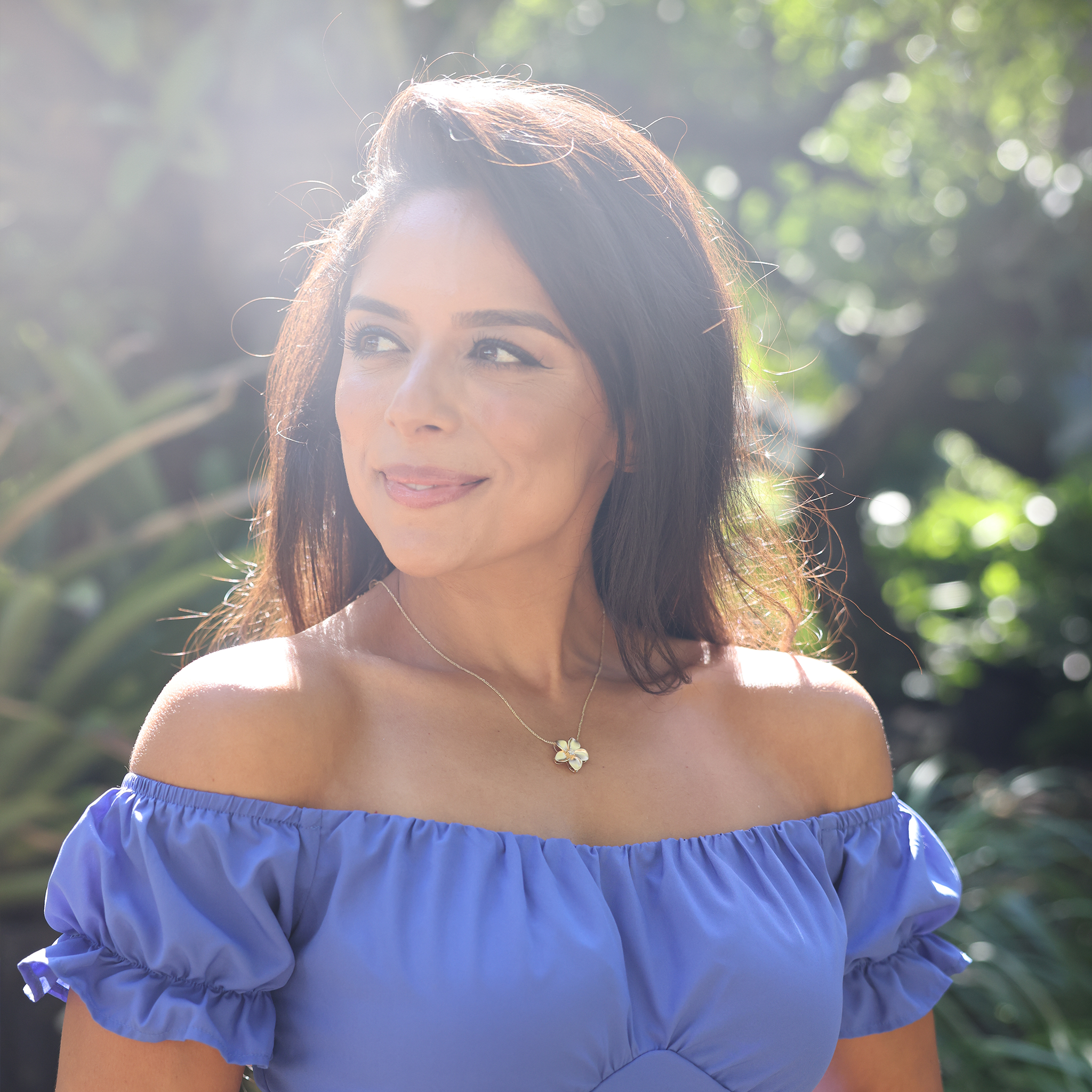 プルメリア ペンダント ダイヤモンド ゴールド - 20mm