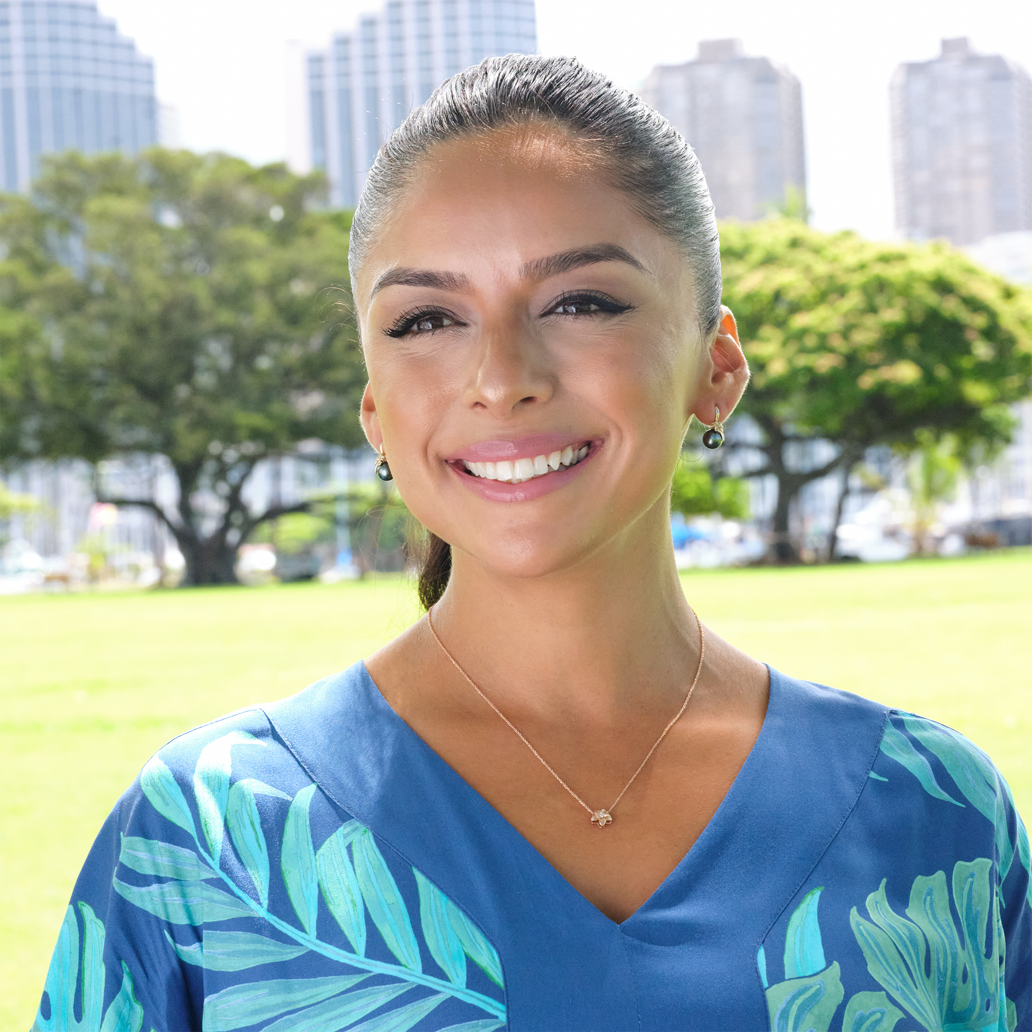 プルメリア ダイヤモンド ペンダント 9mm ローズゴールド