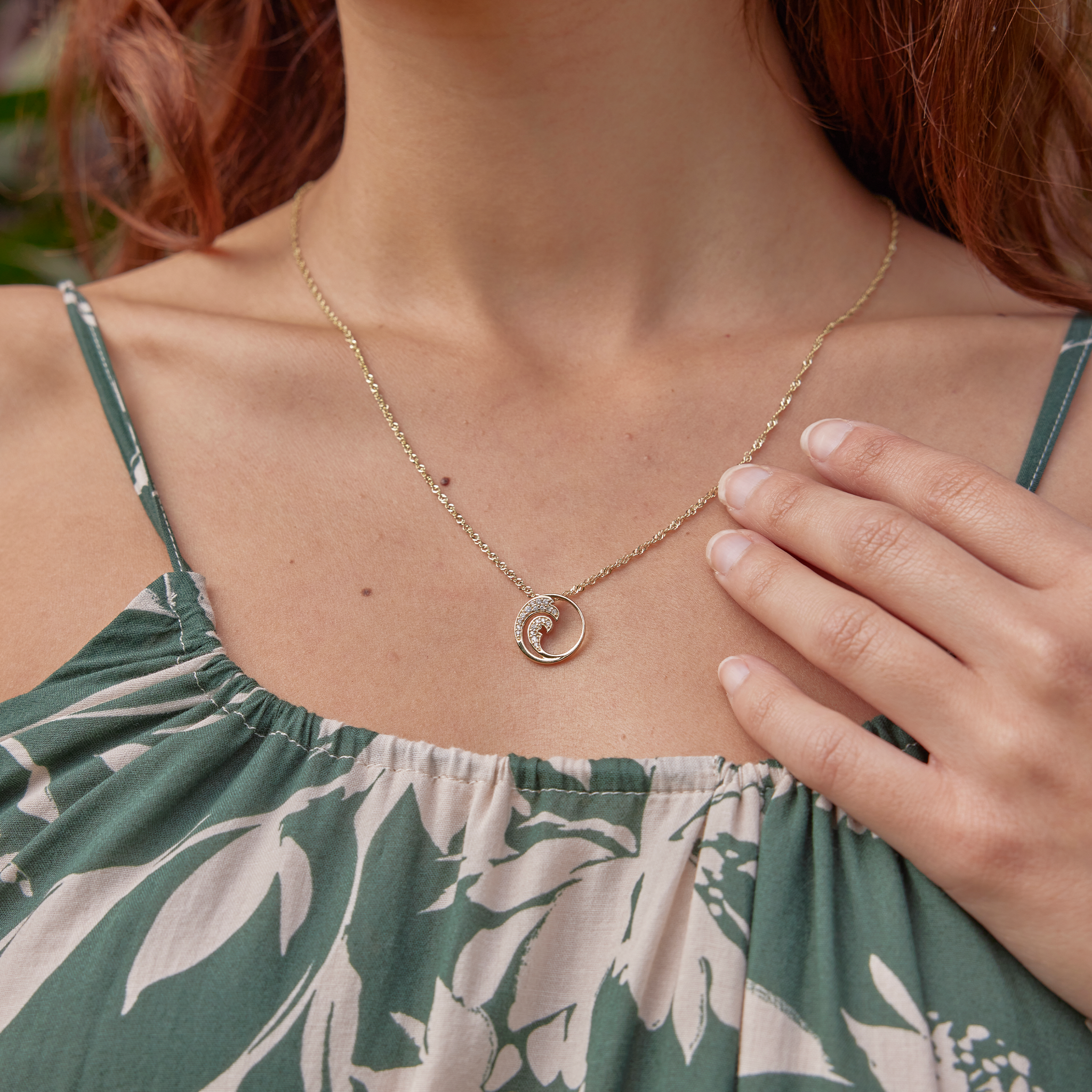 ナル ペンダント ダイヤモンド ゴールド - 15mm