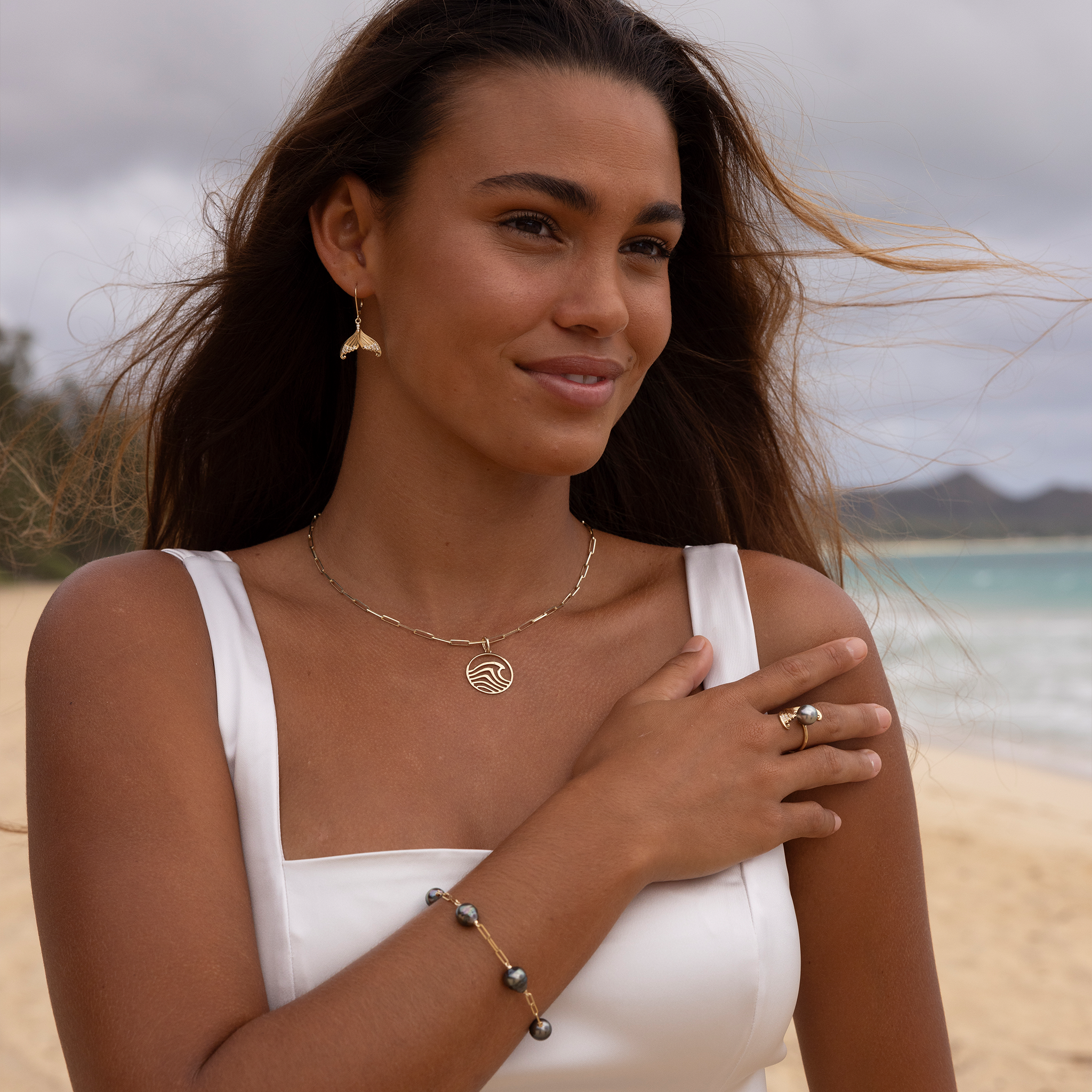 アブストラクト・ナル・ペンダント ゴールド - 22mm