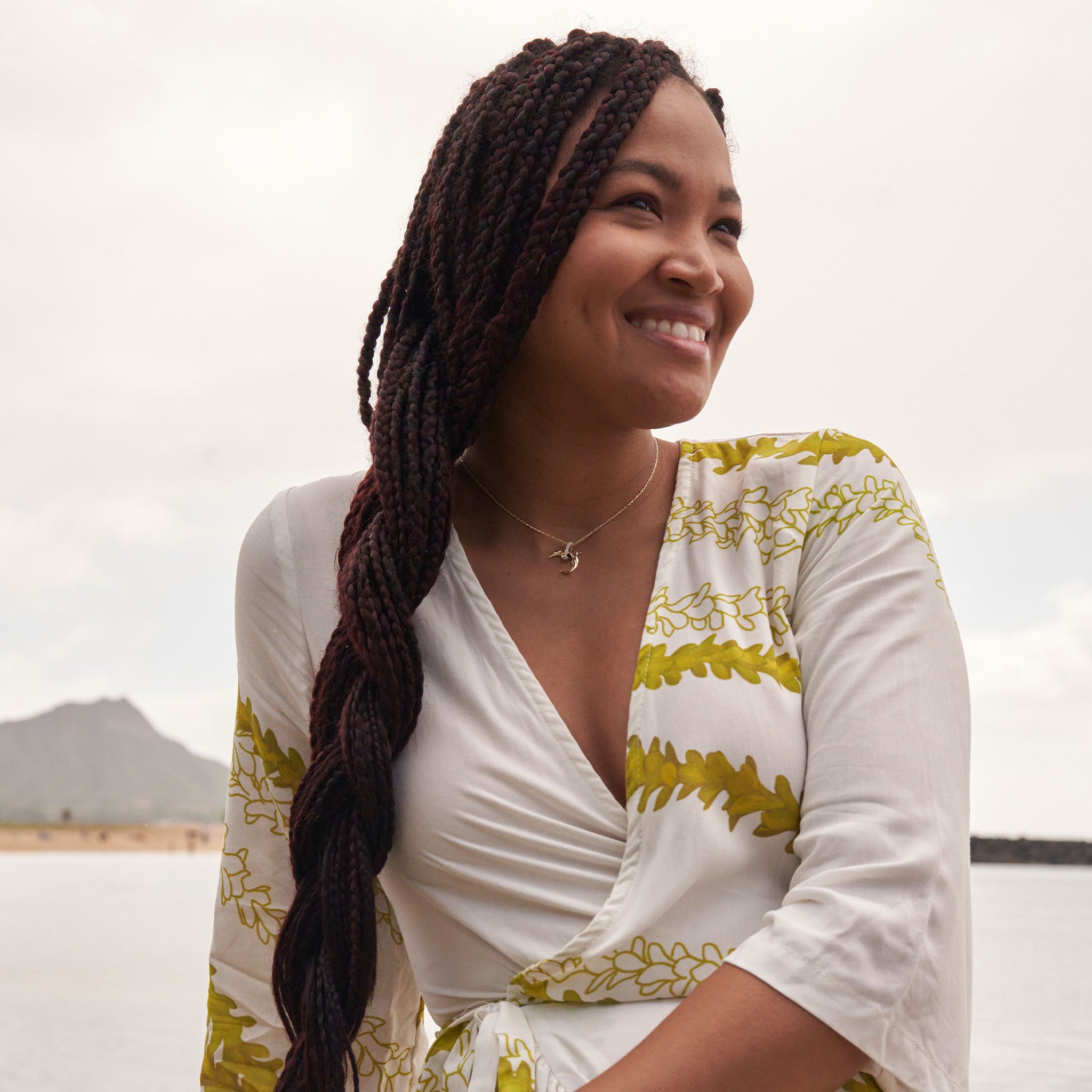 ドルフィン・ペンダント ダイヤモンド・ツートーンゴールド 19mm