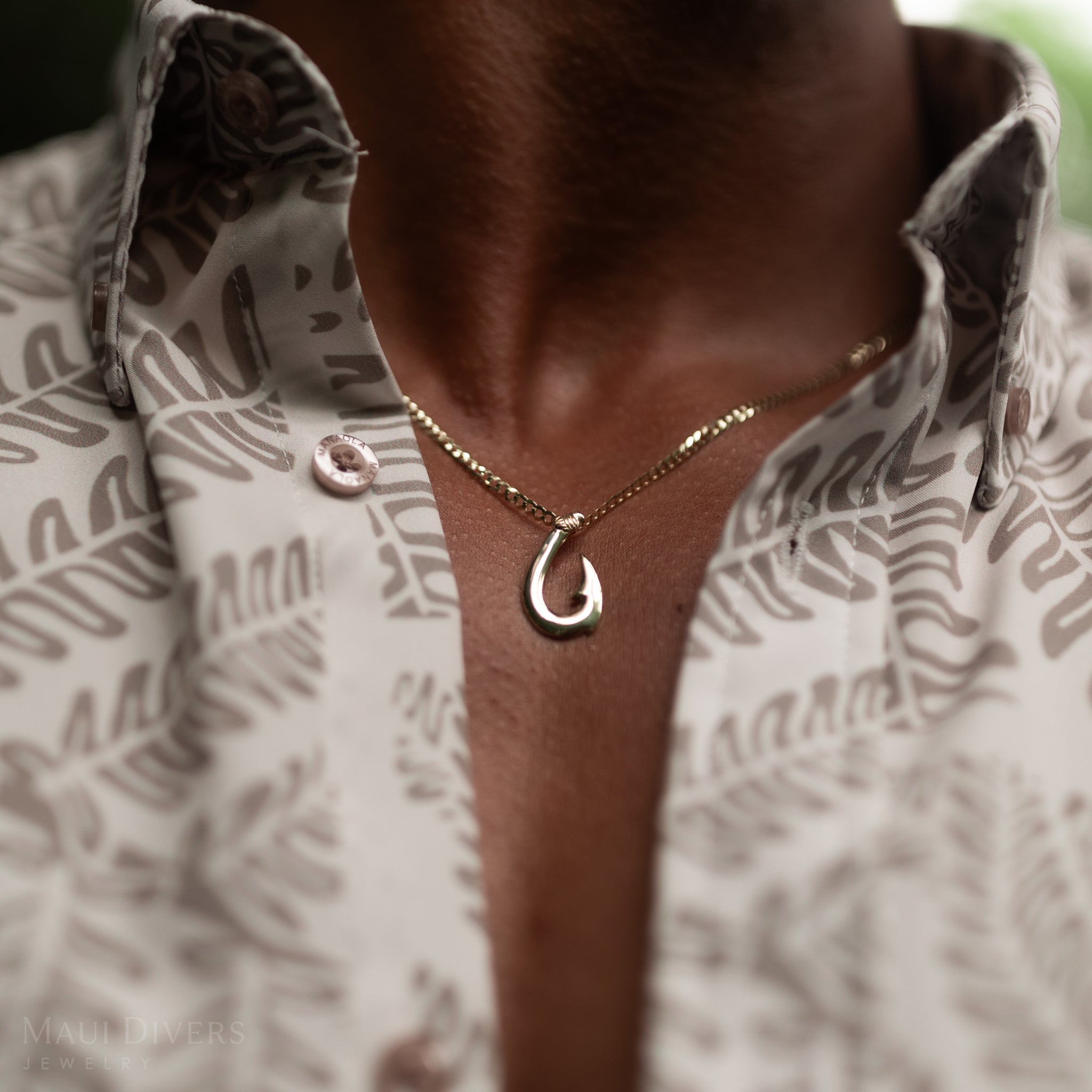 フィッシュフック・ペンダント ゴールド - 24mm