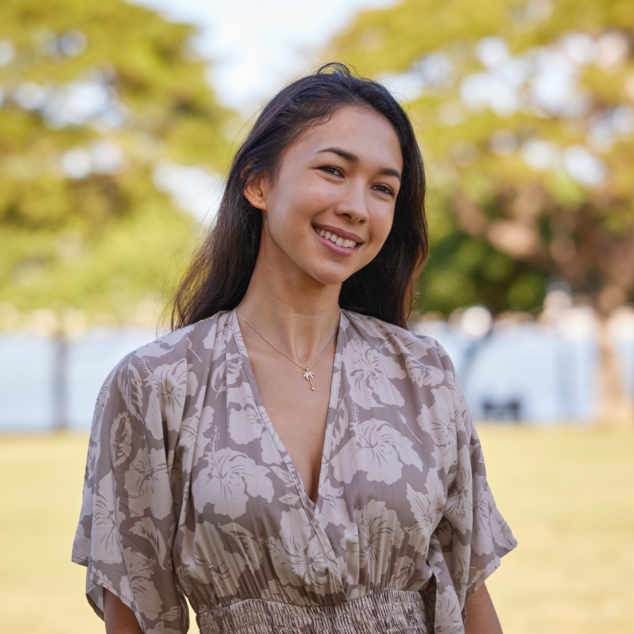 Paradise Palms - パームツリー ペンダント ダイヤモンド ゴールド - 24mm