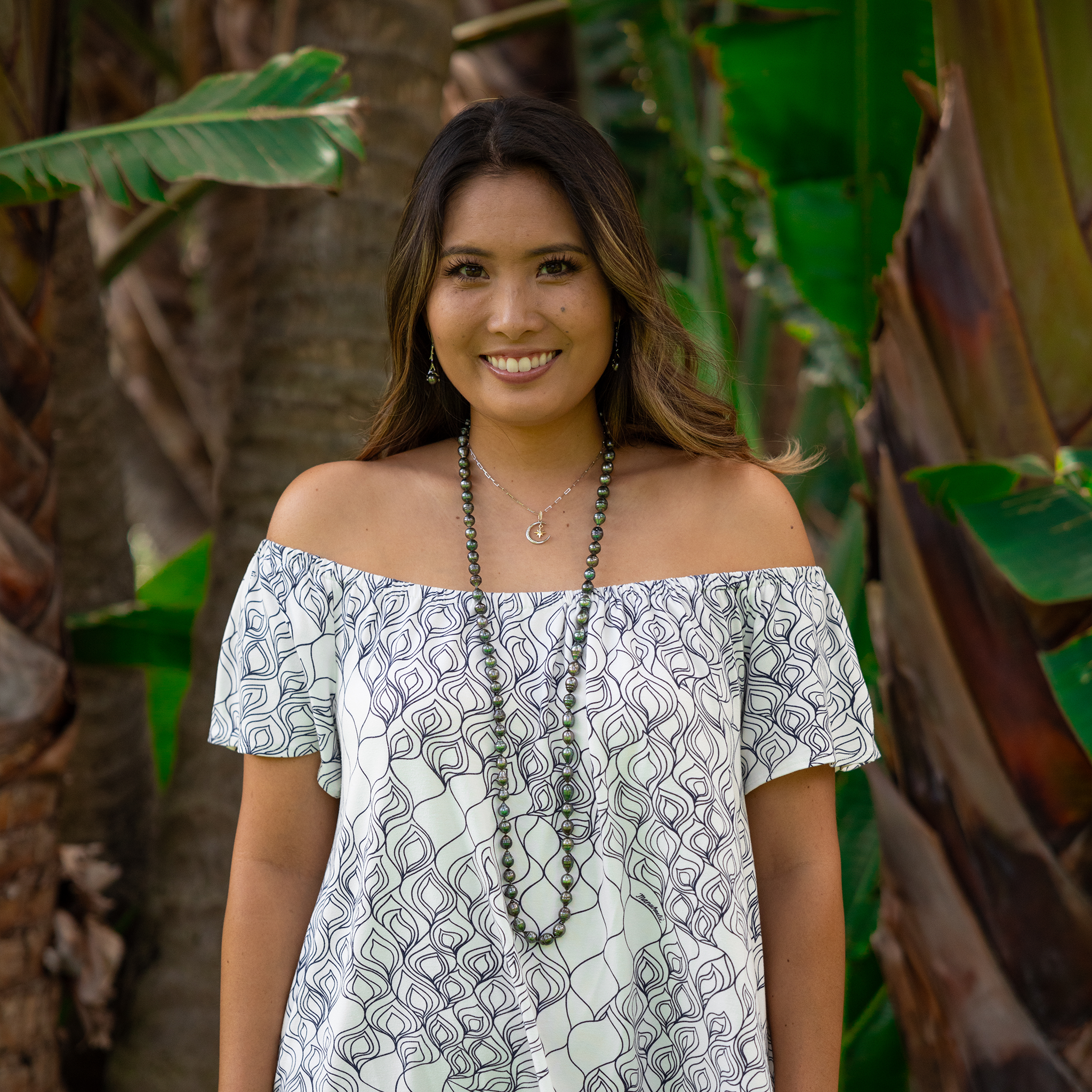 ムーン&スター・マーメイド・ペンダント ダイヤモンド・ツートーンゴールド - 19.5mm