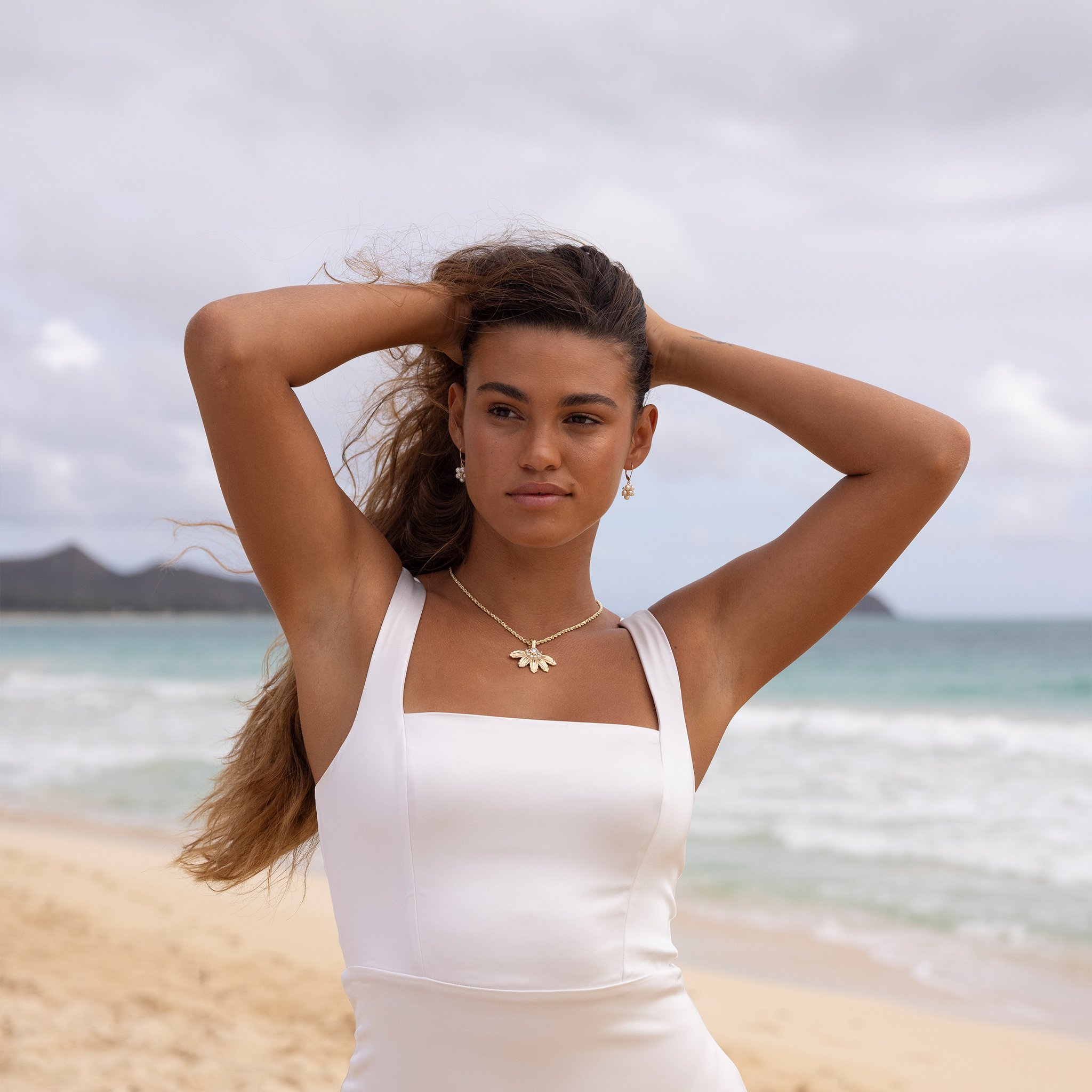 マウンテン・ナウパカ・ペンダント ゴールド ラボ ダイヤモンド - 40mm