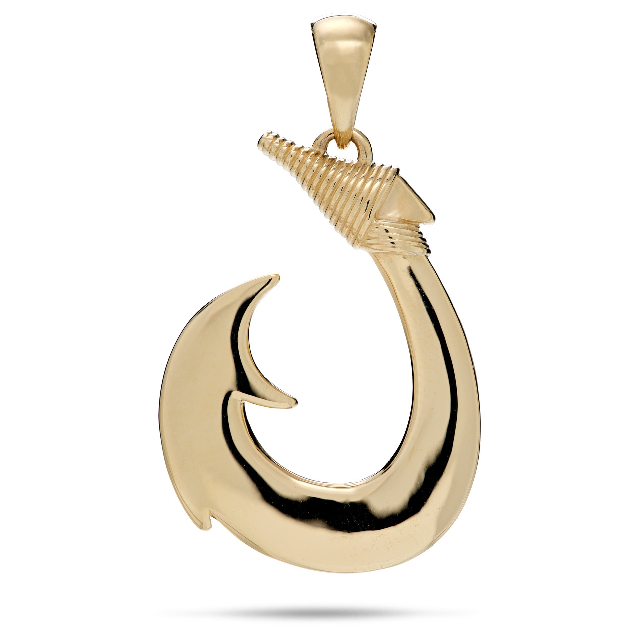 Fish Hook Pendant in Gold - 36mm