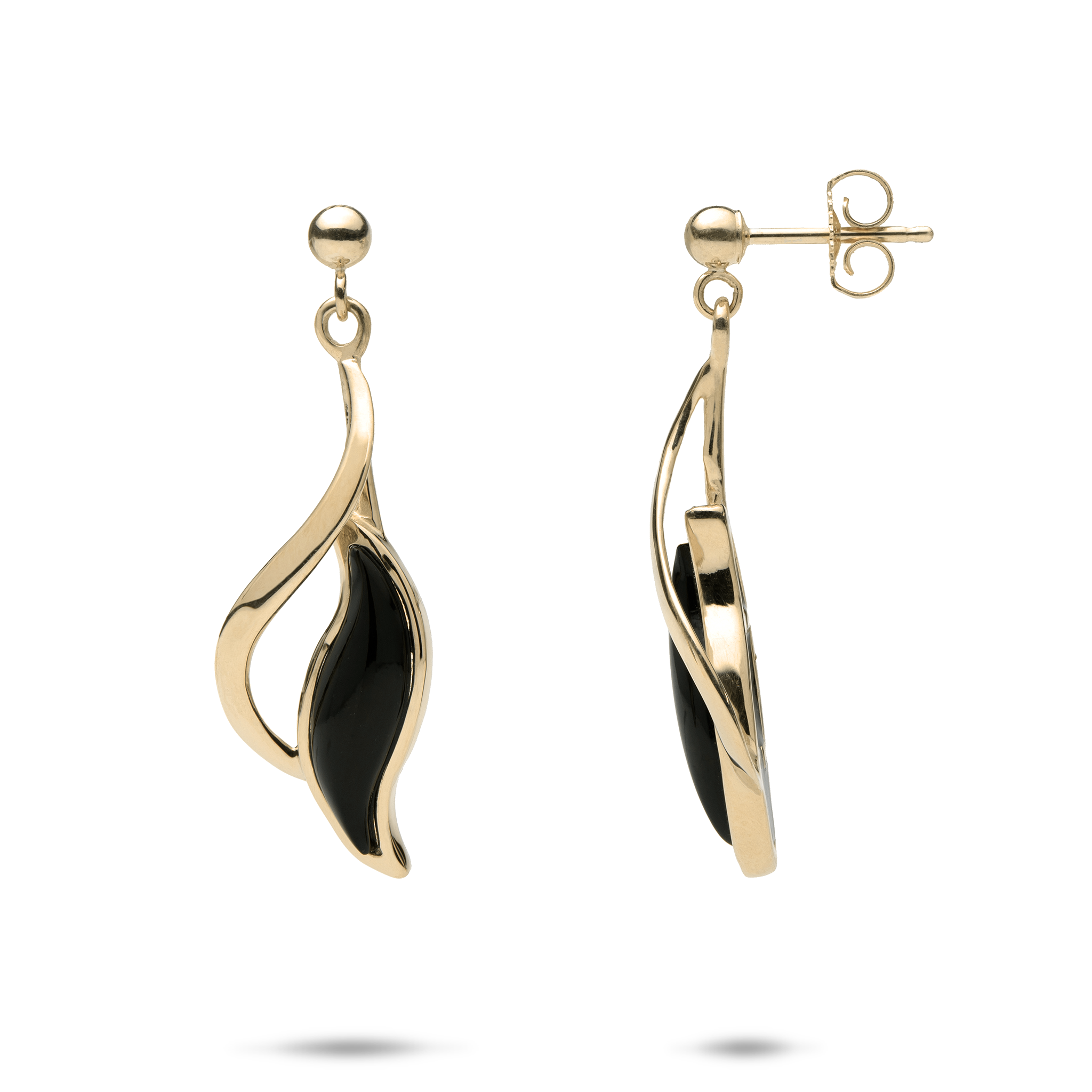 パラダイス ブラック コーラル イヤリング ゴールド