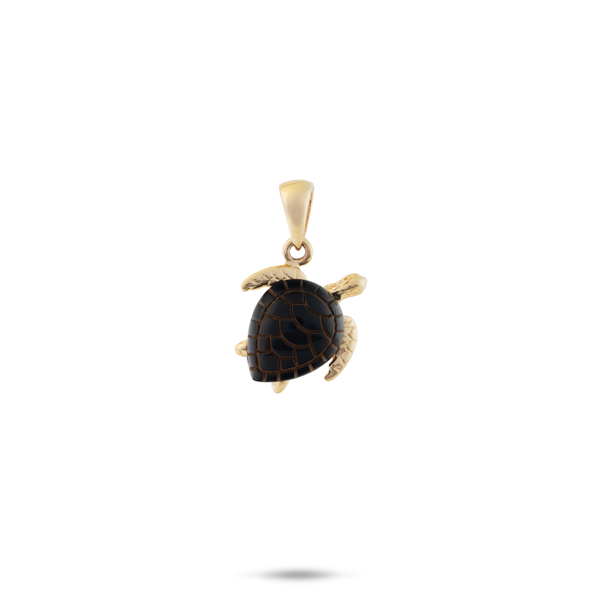 Honu Black Coral Pendant in Gold - 11mm
