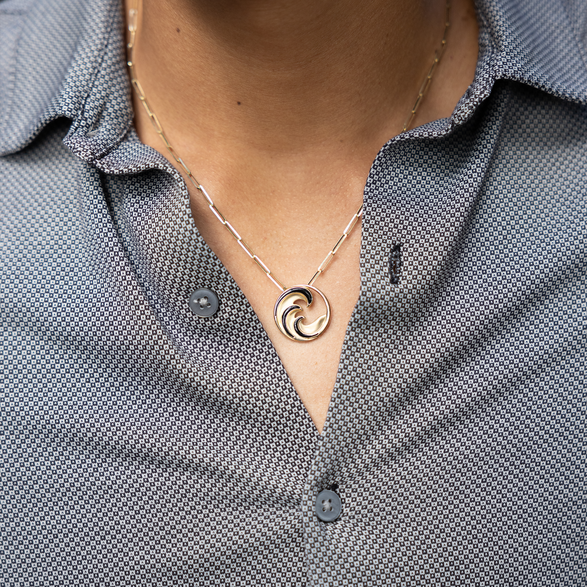 ナル・ブラックコーラル・ペンダント ゴールド - 22mm