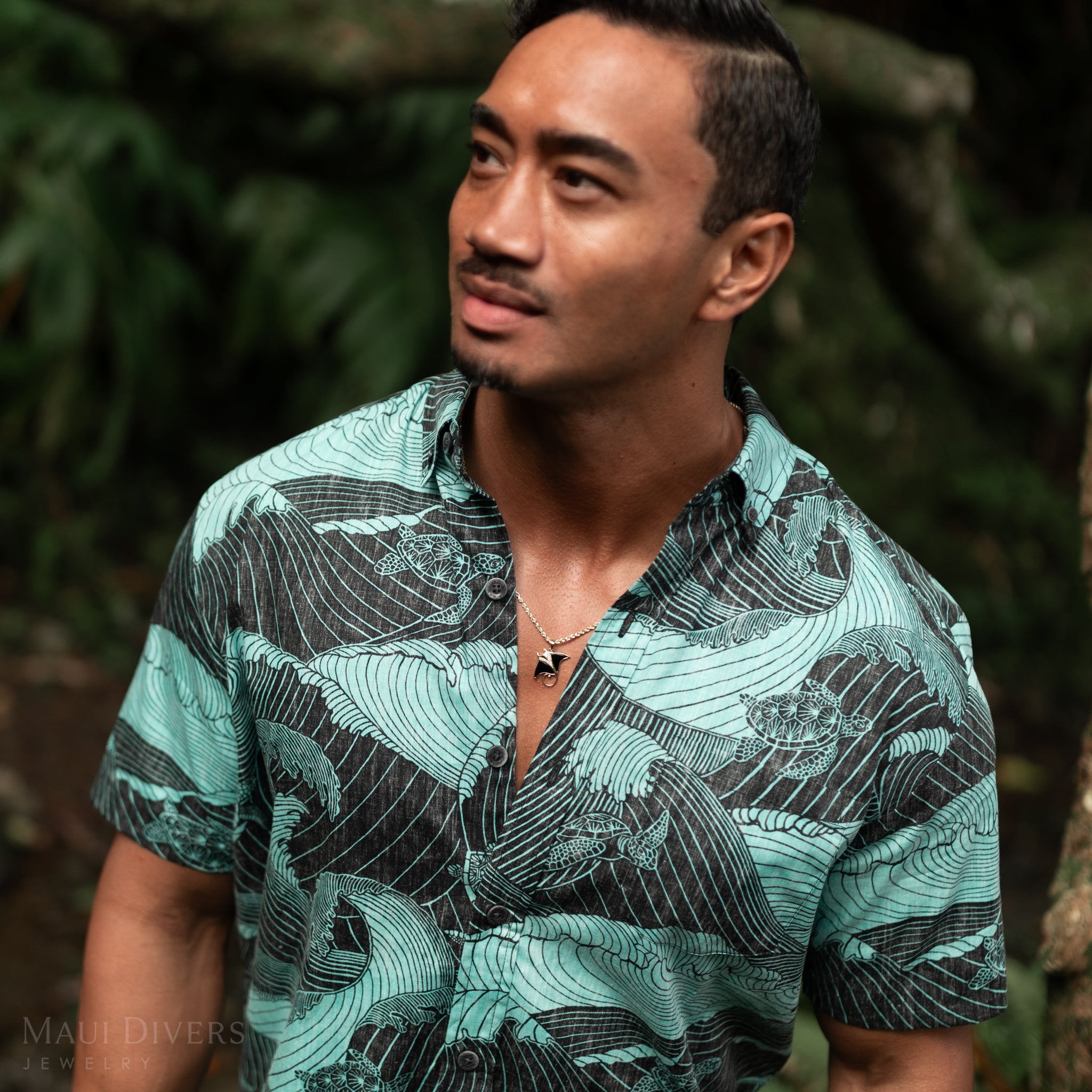 シーライフ・マンタ・ブラックコーラル・ペンダント ダイヤモンド・ゴールド 21mm