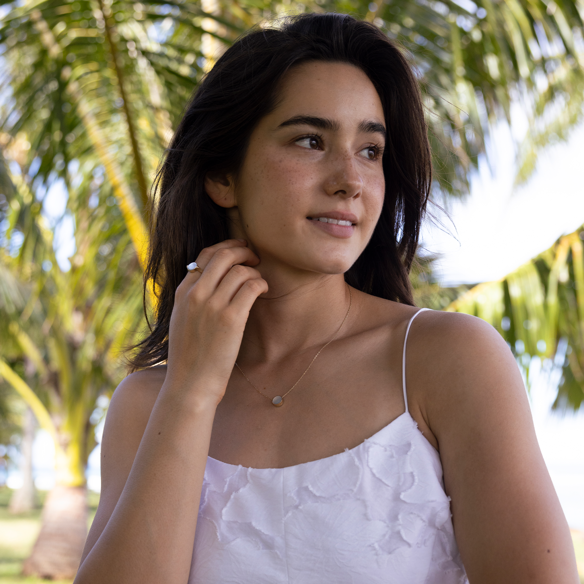 エクリプス フリップサイド ターコイズ & マザー・オブ・パール リング ゴールド - 9mm