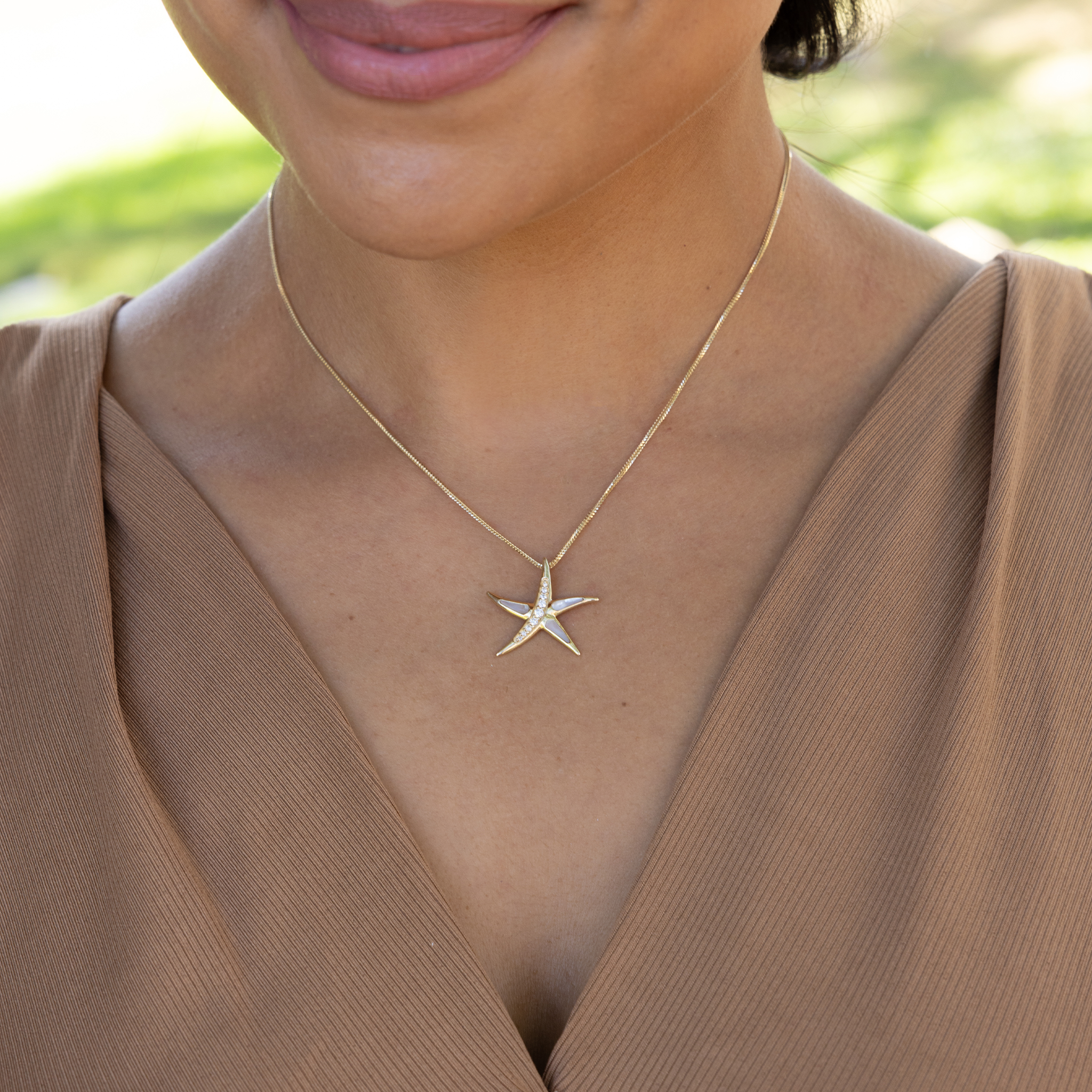 シーライフ スターフィッシュ マザー・オブ・パール ペンダント 23mm ゴールド