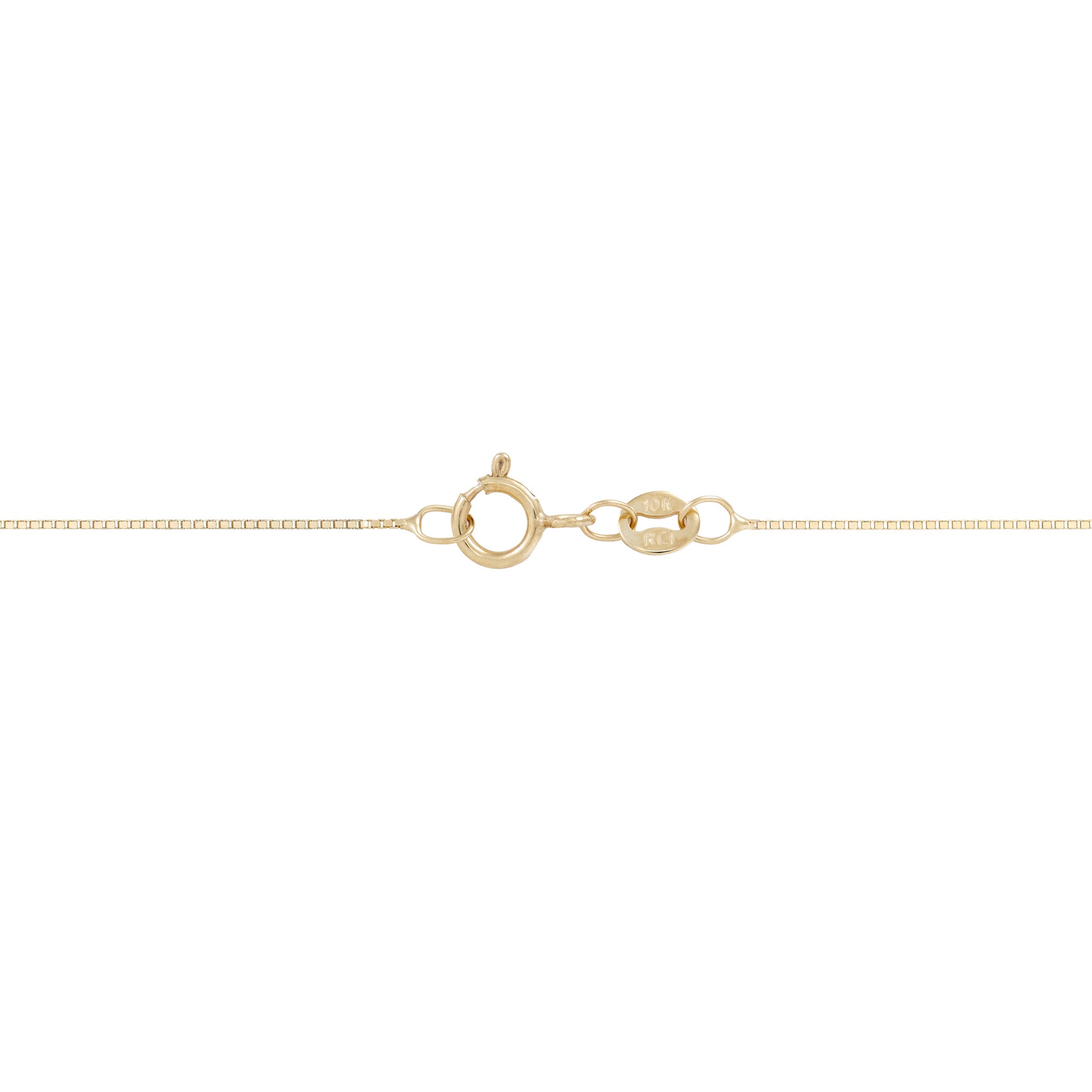 0.6mm Box Chain in 10k Gold O-Ring clasp