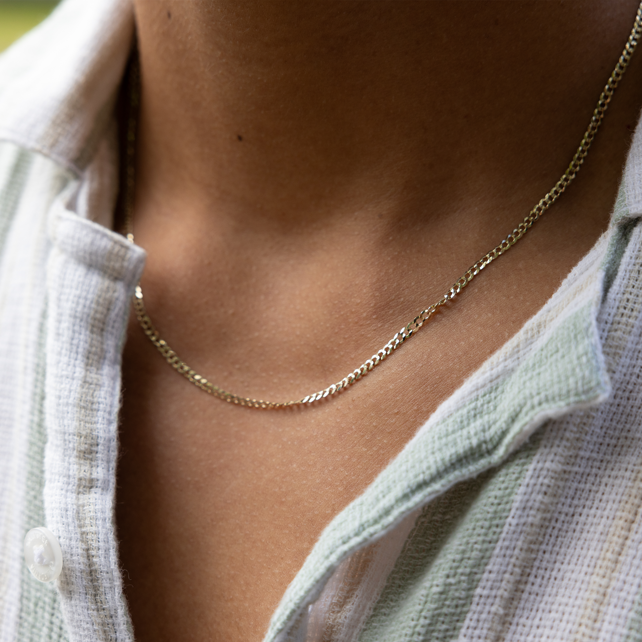 2.5mm カーブチェーン ゴールド