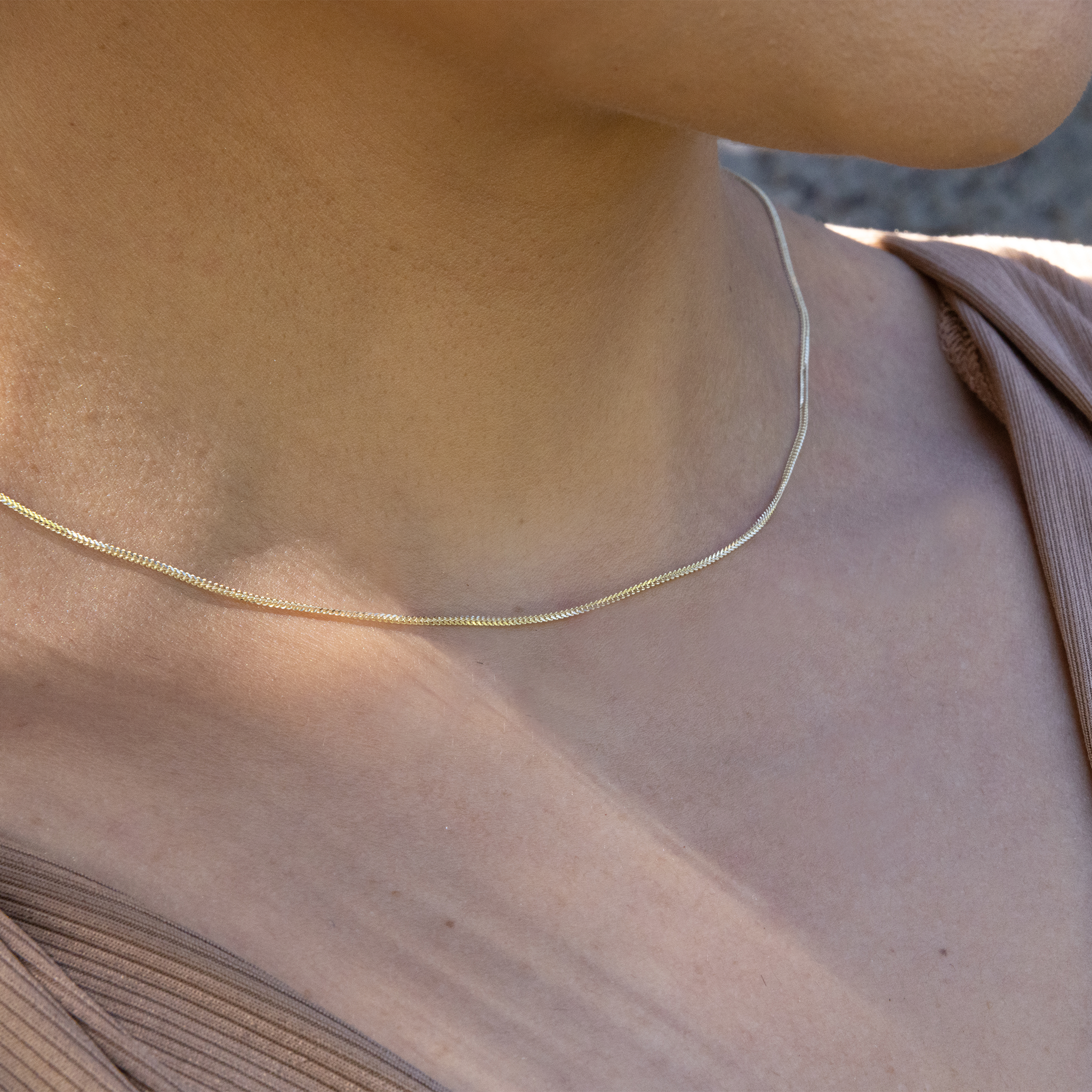 1.2mmシンガポール・フォックステイル・チェーン ゴールド