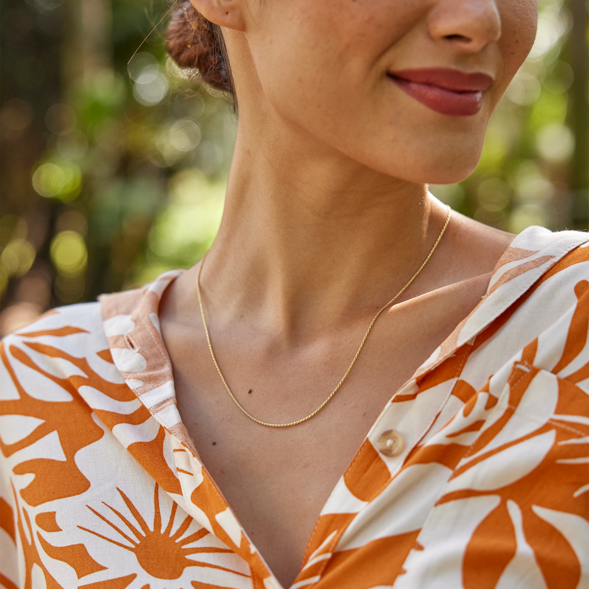 22インチ アジャスタブル1.0mmロープチェーン(ゴールド