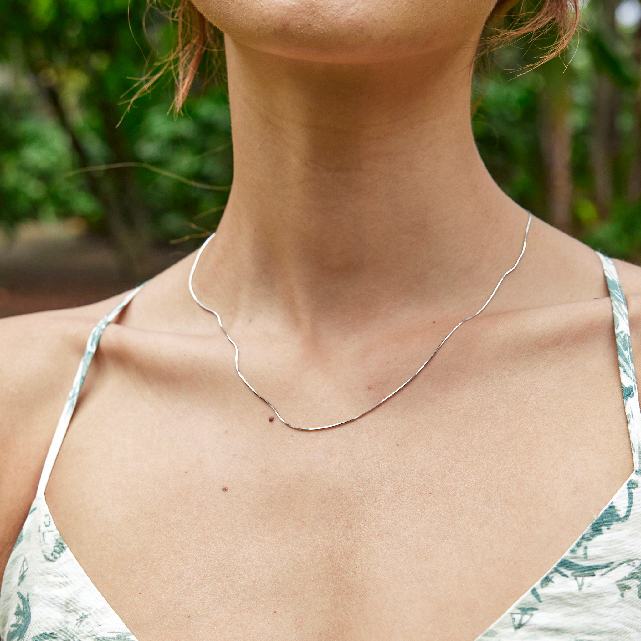 スターリングシルバー製1.0mmスネークチェーン