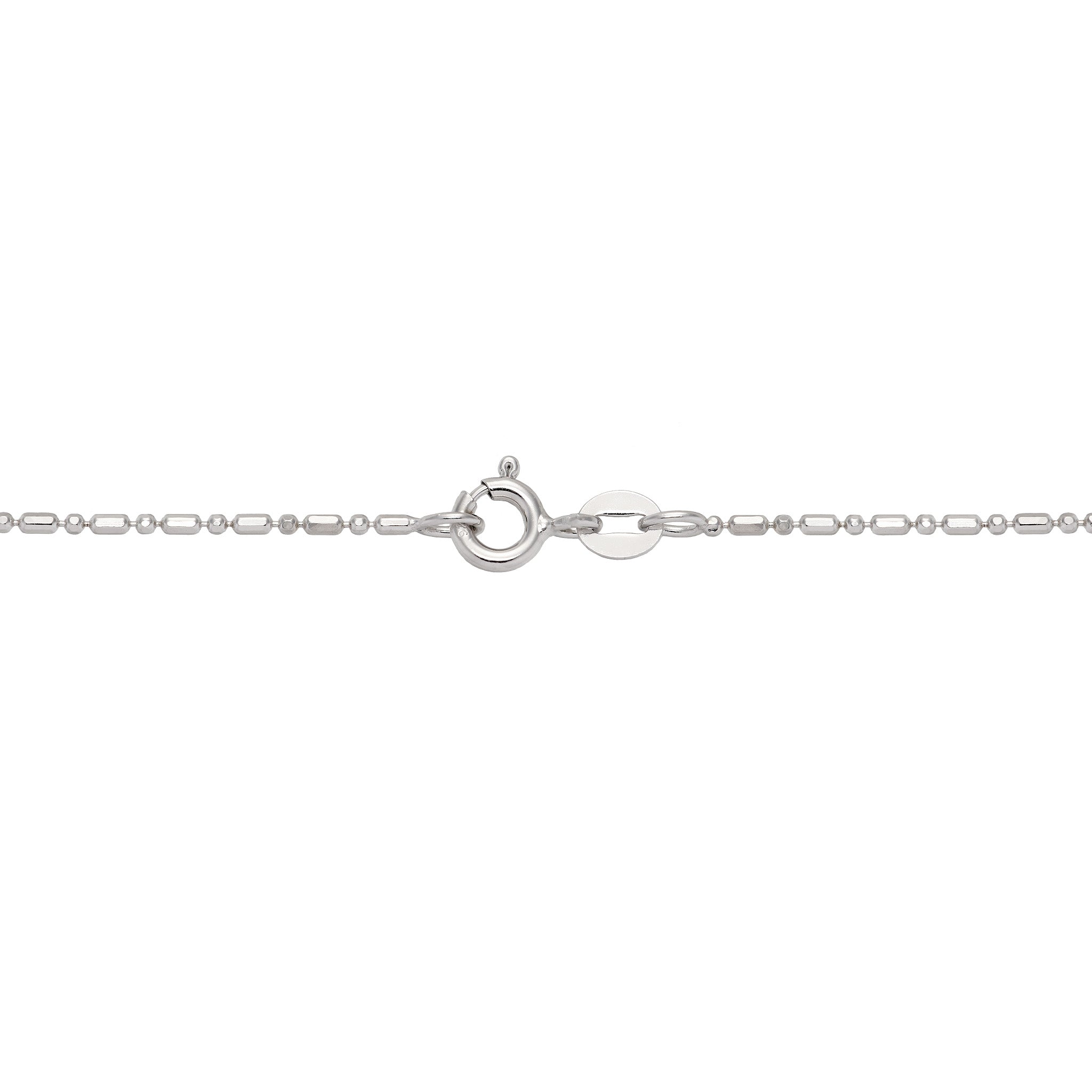 1.0mm Ball Bar Chain in Sterling Silver with O-Ring Clasp