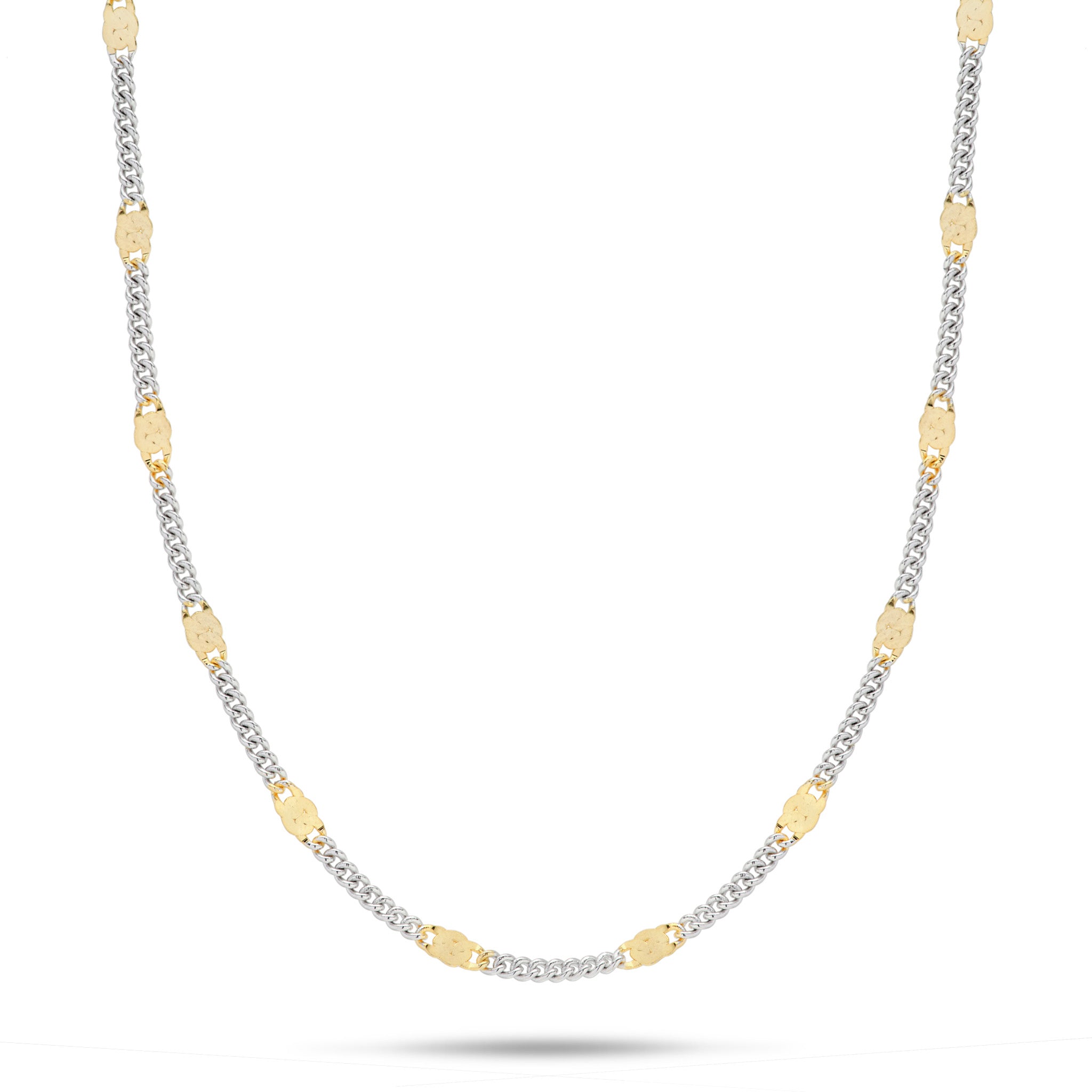 Link Chain in Sterling Silver and Yellow Gold