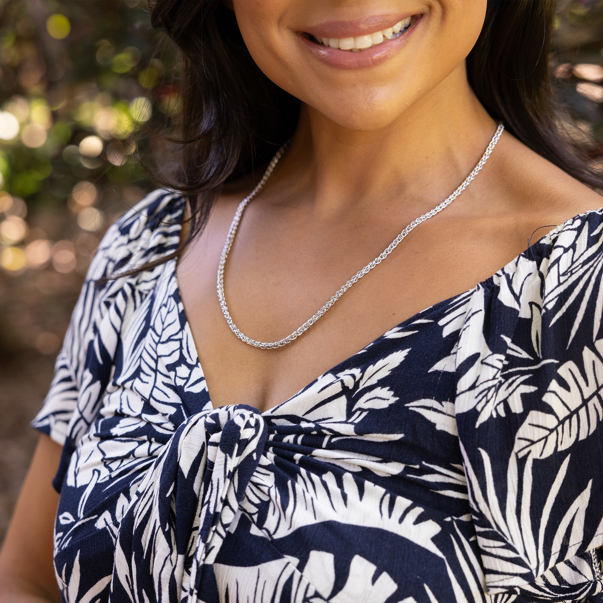 スターリングシルバーの2.5mmエスピガ・チェーン