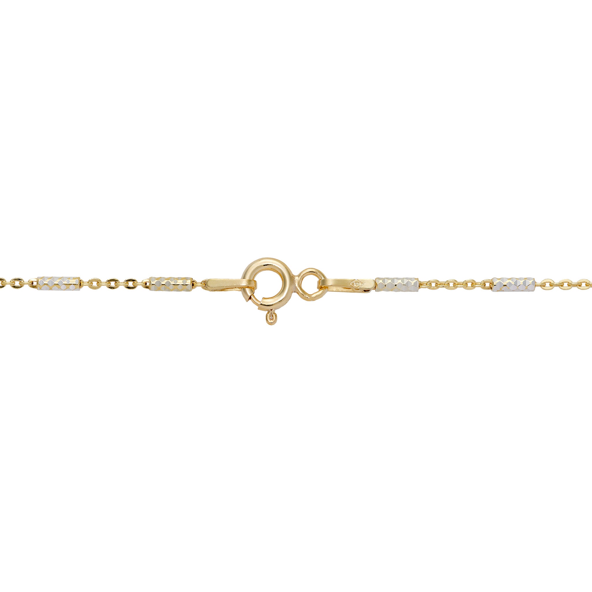 1.0mm Tube Chain in Yellow Gold and Sterling Silver with O-Ring Clasp