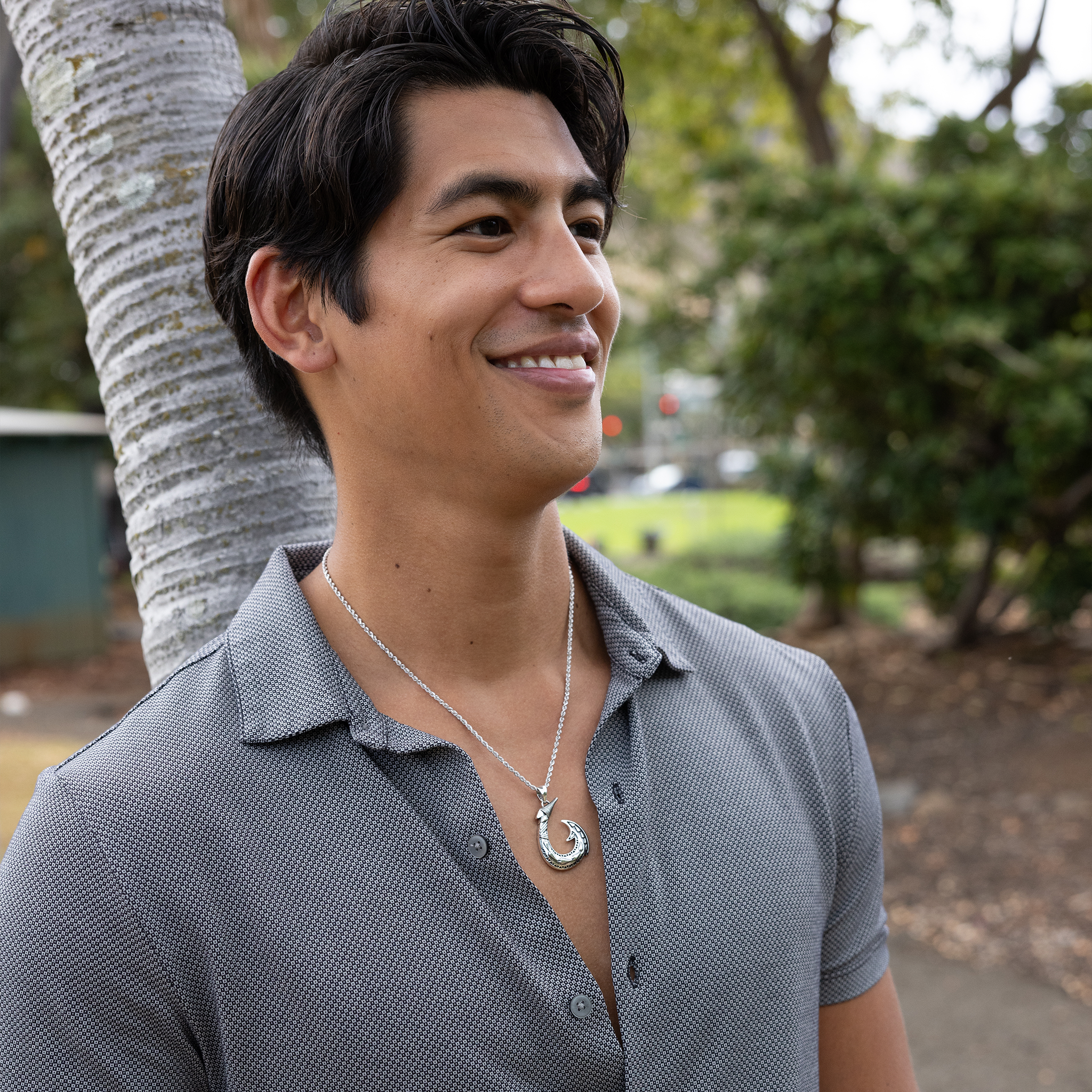 フィッシュフック・ペンダント スターリング・シルバー 40mm