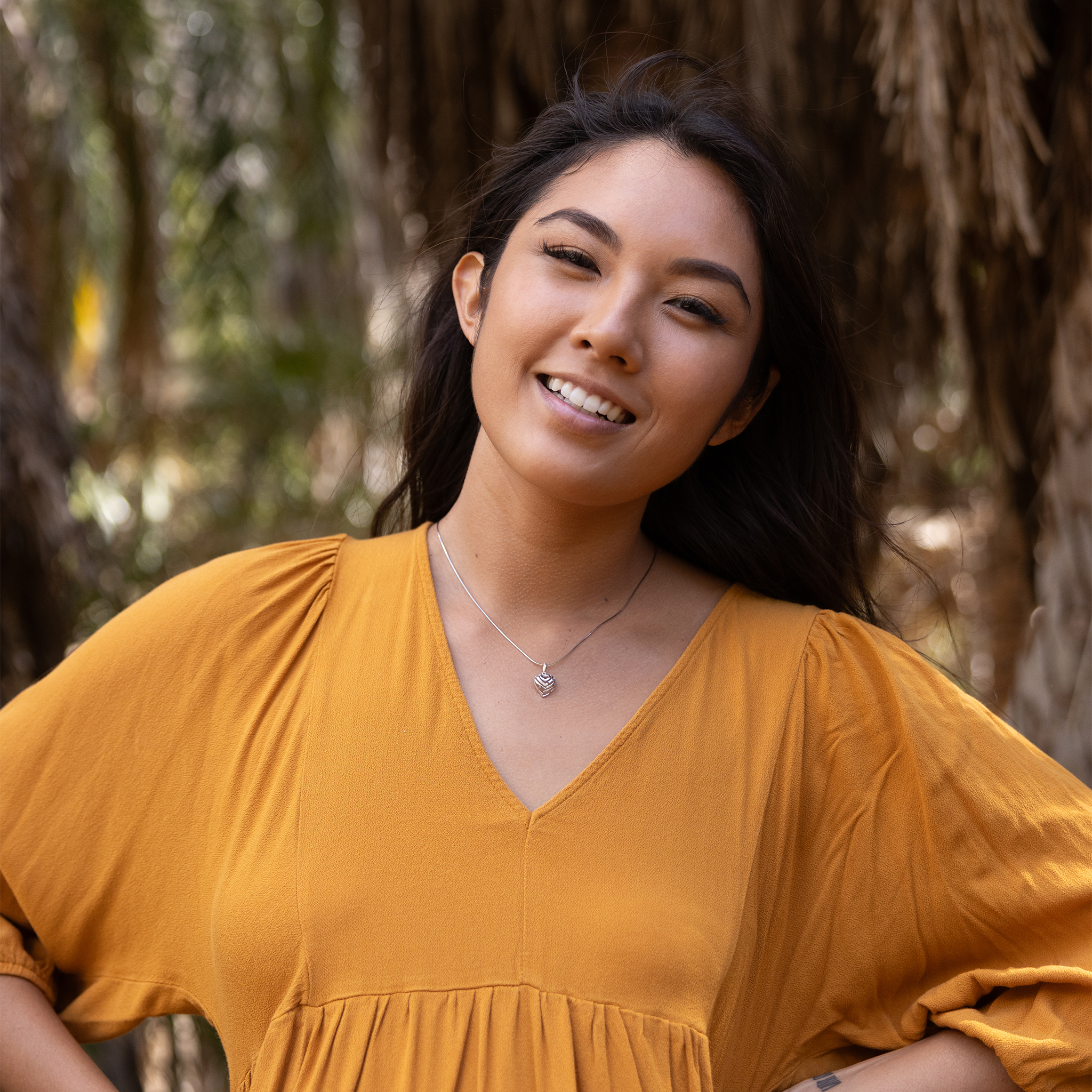 アロハ・ハート・チャーム/ペンダント スターリング・シルバー 12mm