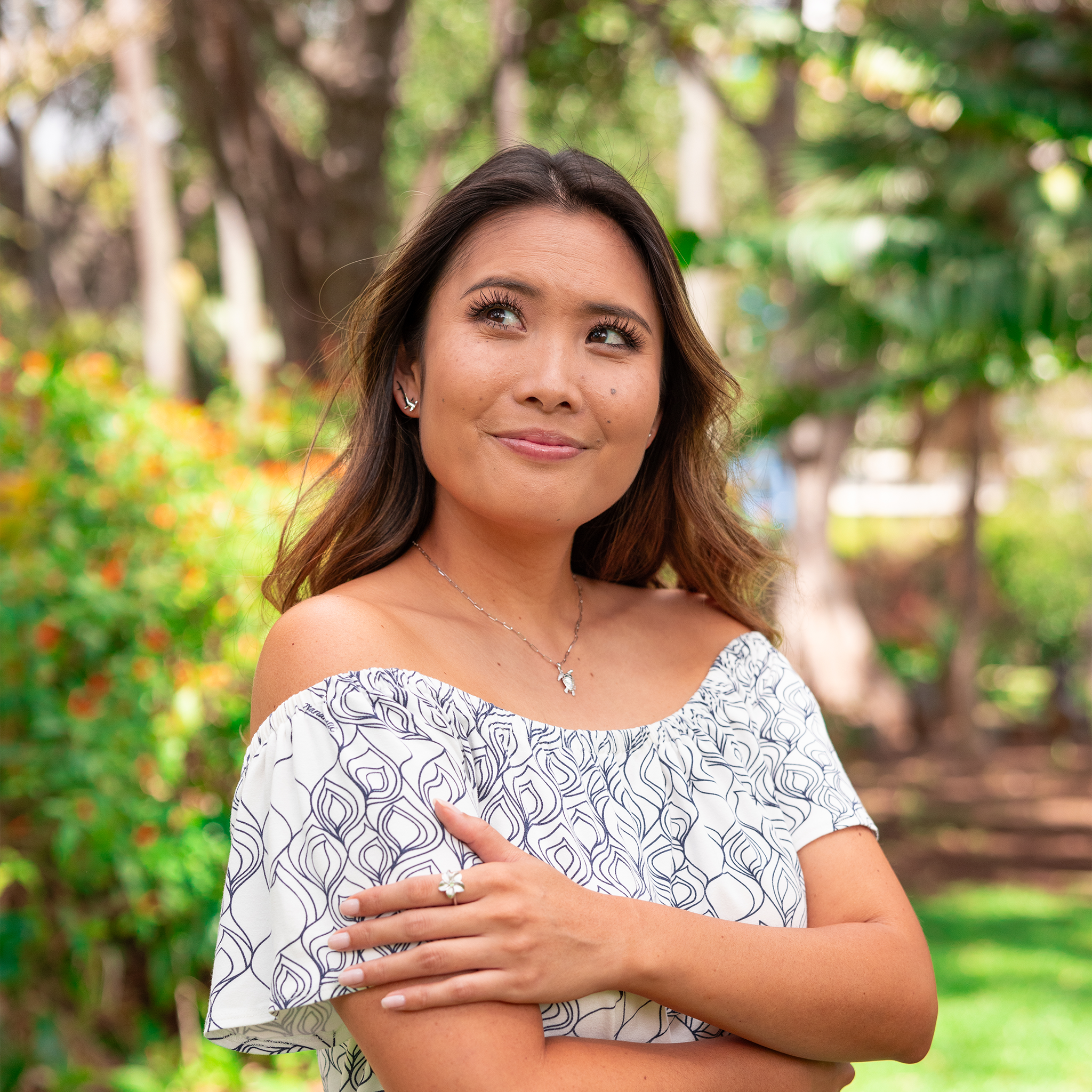 プルメリア ペリドット・リング 15mm スターリング・シルバー