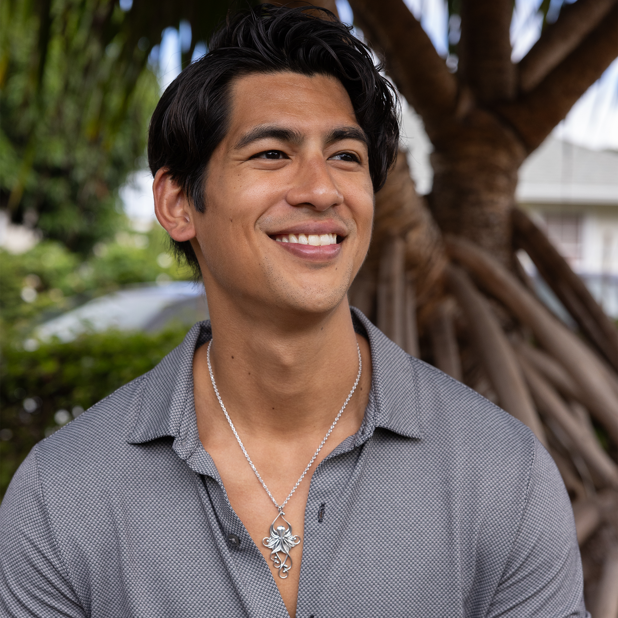 リビング・ヘアルーム・オクトパス・ペンダント スターリングシルバー 63mm