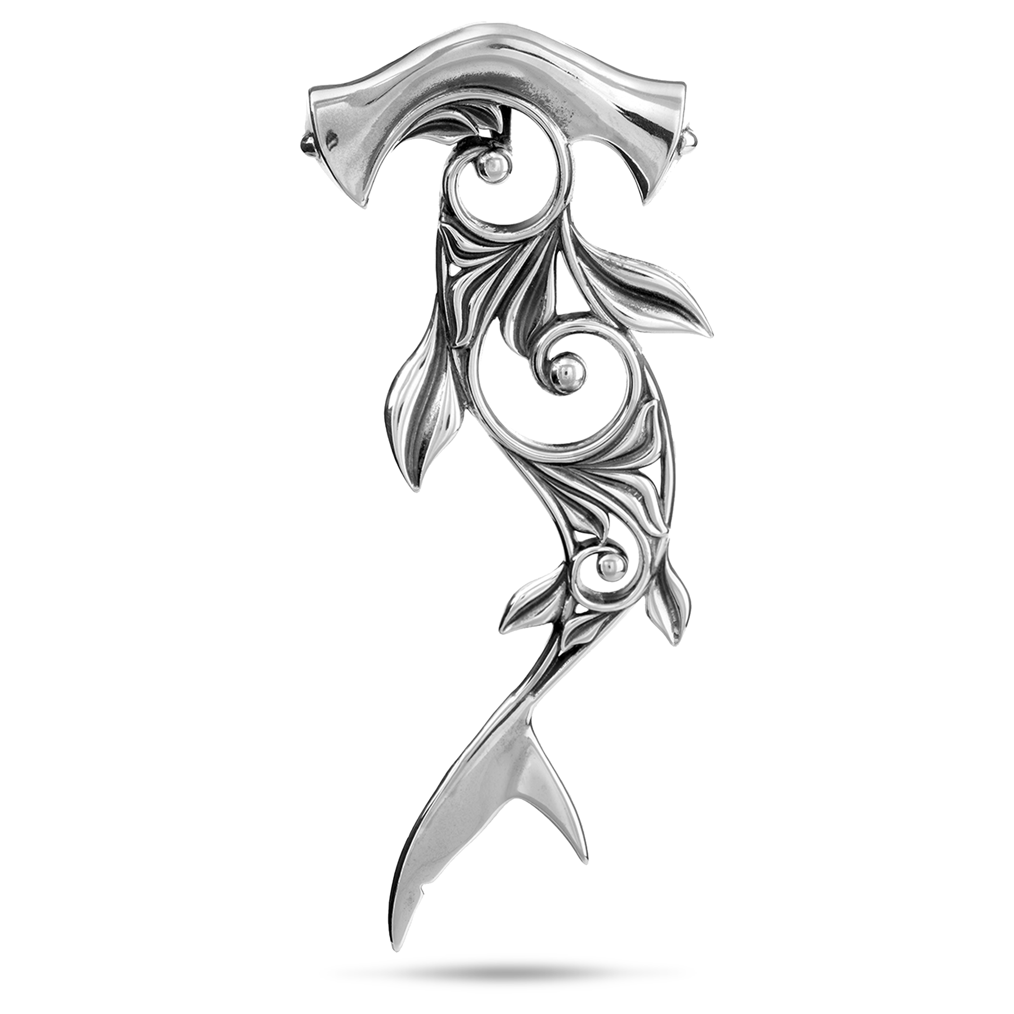 リビング・ヘアルーム ハンマーヘッド・シャーク・ペンダント スターリング・シルバー 70mm