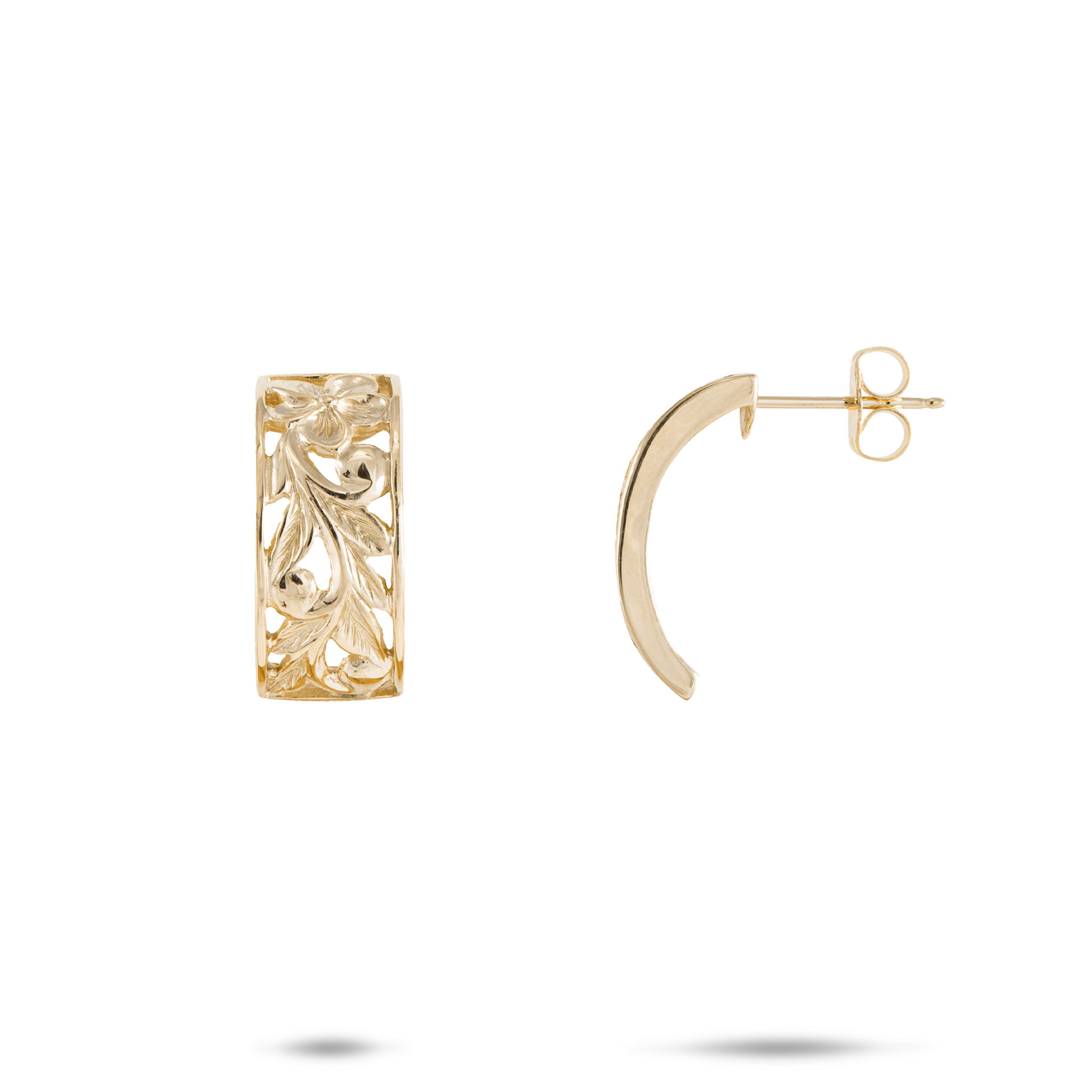 ハワイアン・エアプルメリア フープピアス ゴールド - 16mm