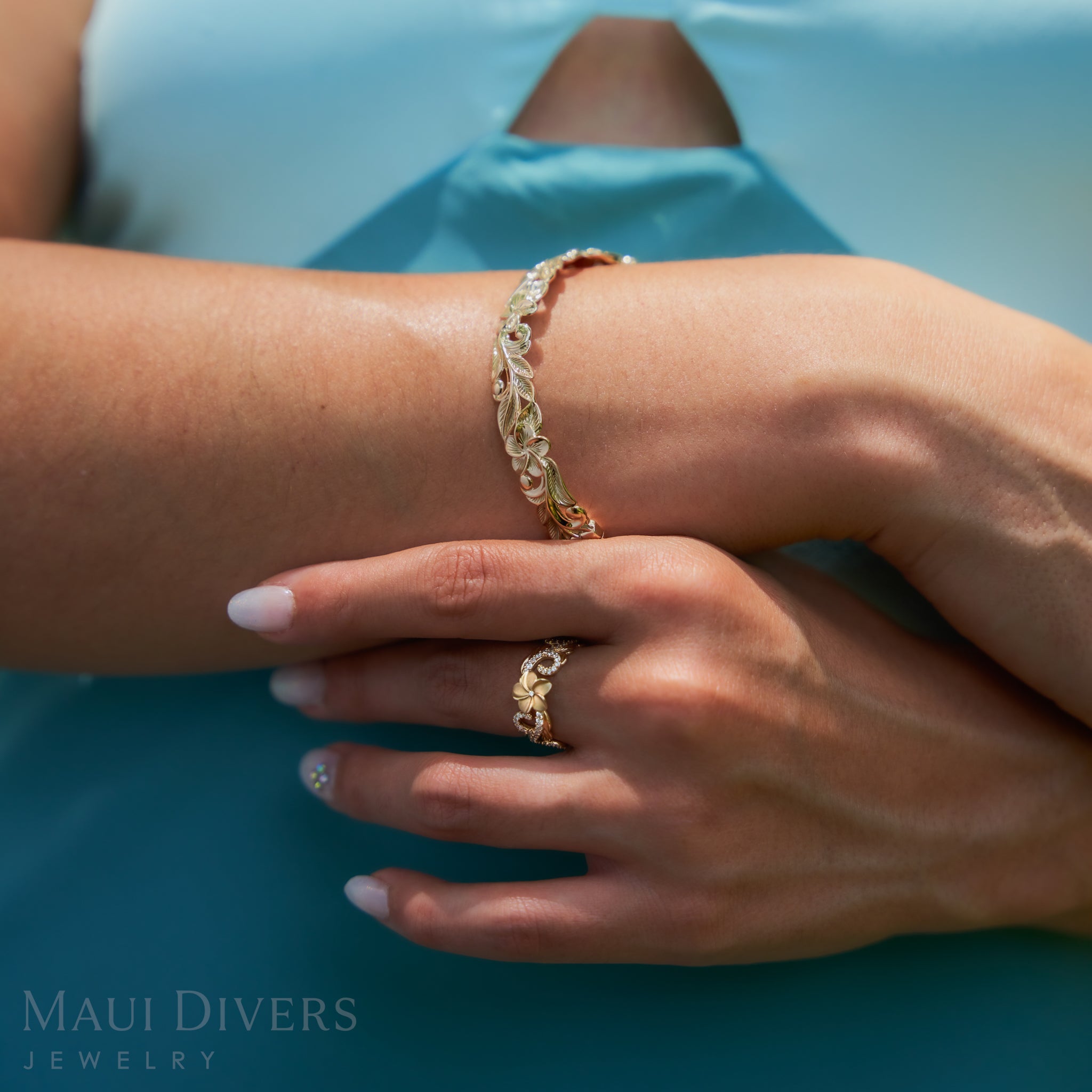 プルメリア ダイヤモンド・ゴールド - 8mm