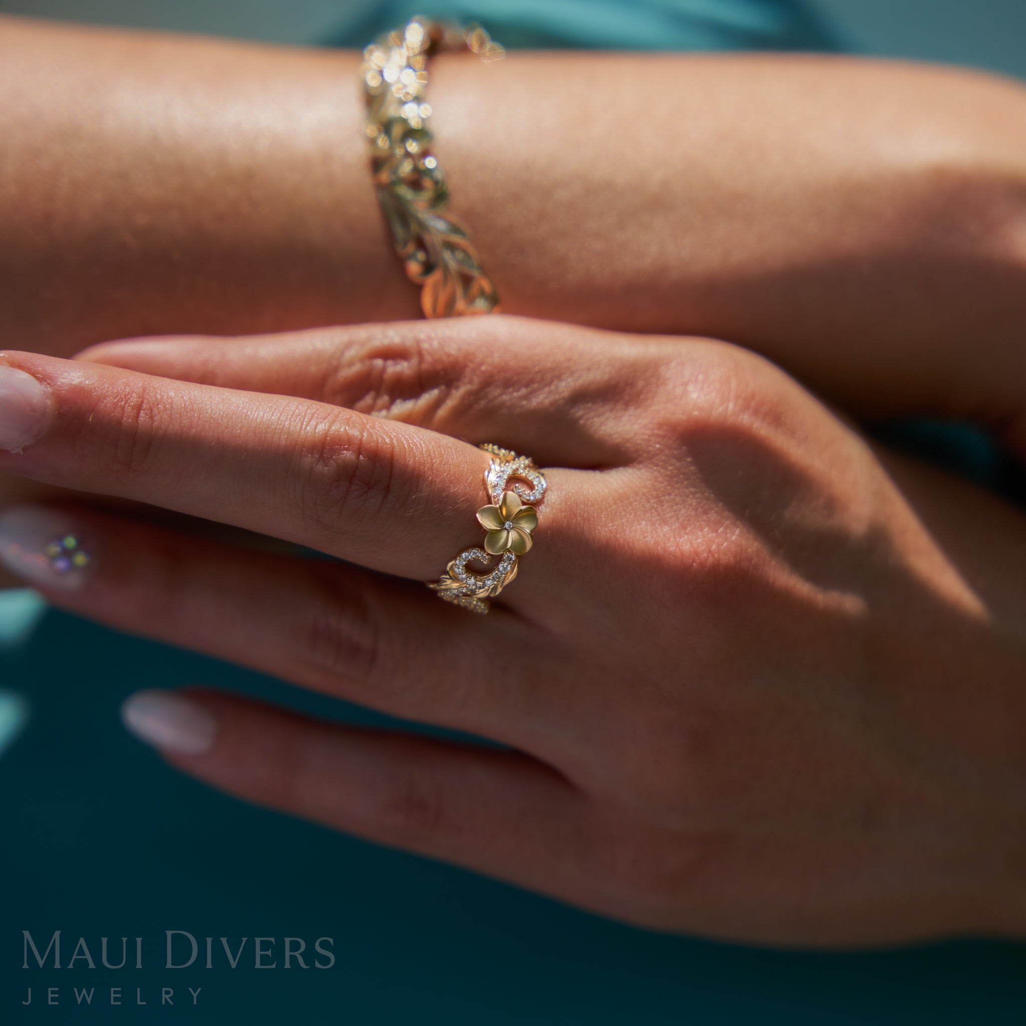 プルメリア ダイヤモンド・ゴールド - 8mm