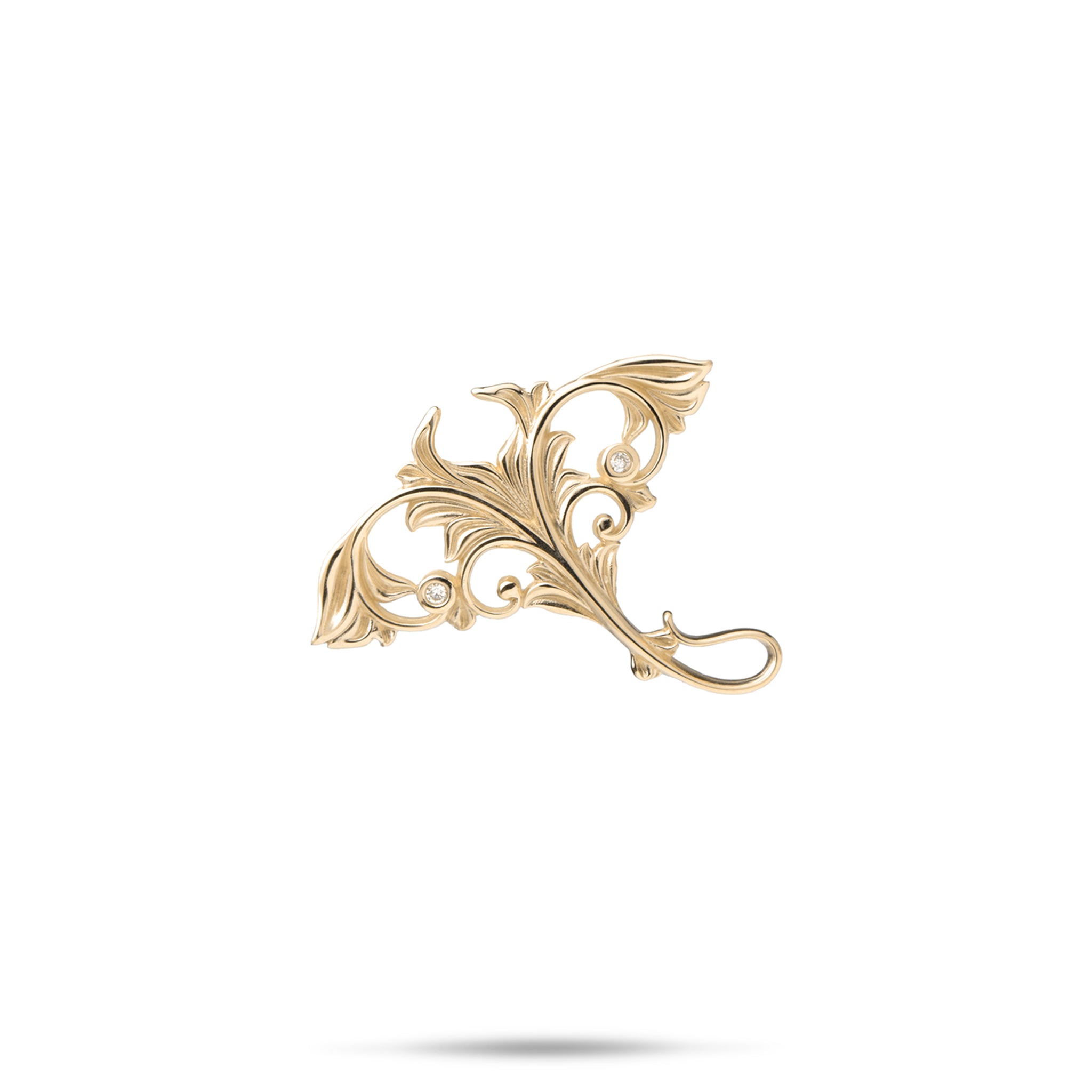 リビング・ヘアルーム・マンタ・ペンダント ダイヤモンド・ゴールド 23mm