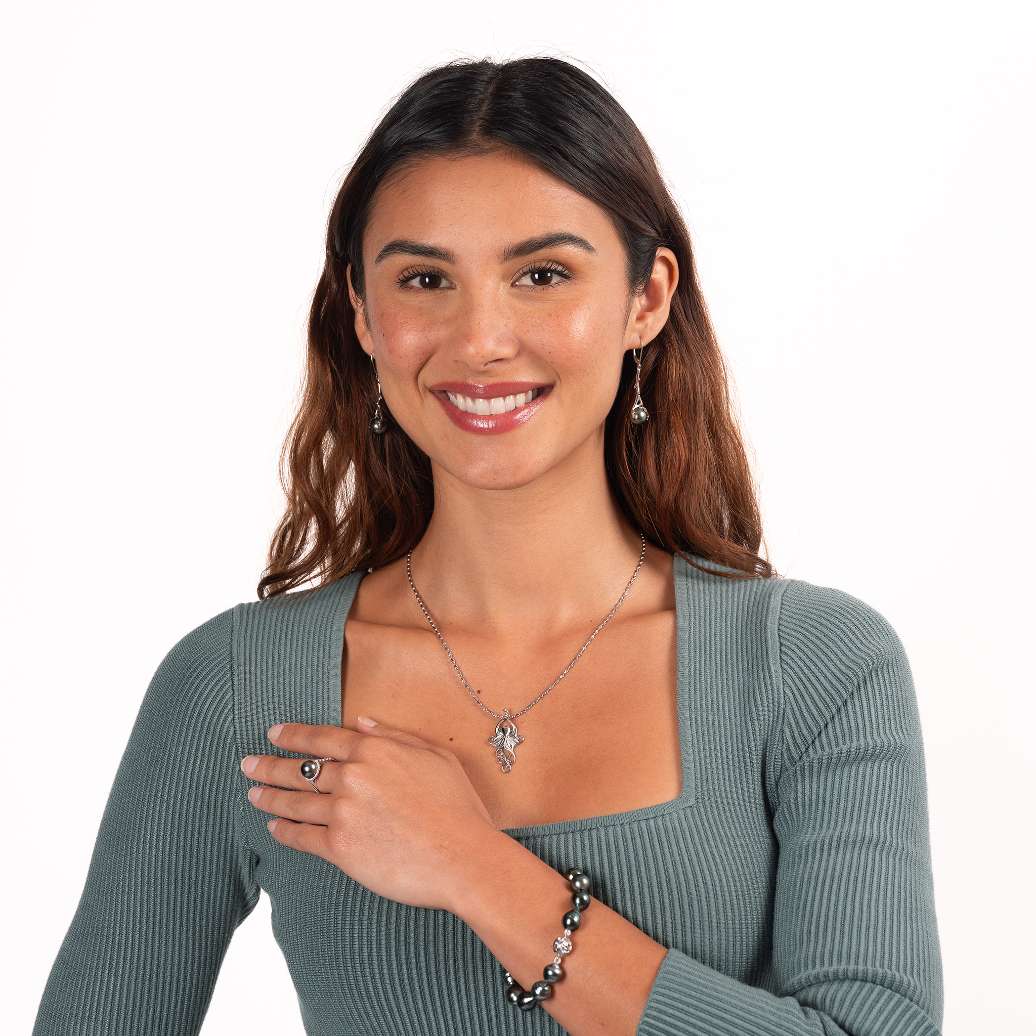 リビング・ヘアルーム・オクトパス・ペンダント ホワイトゴールド -36mm